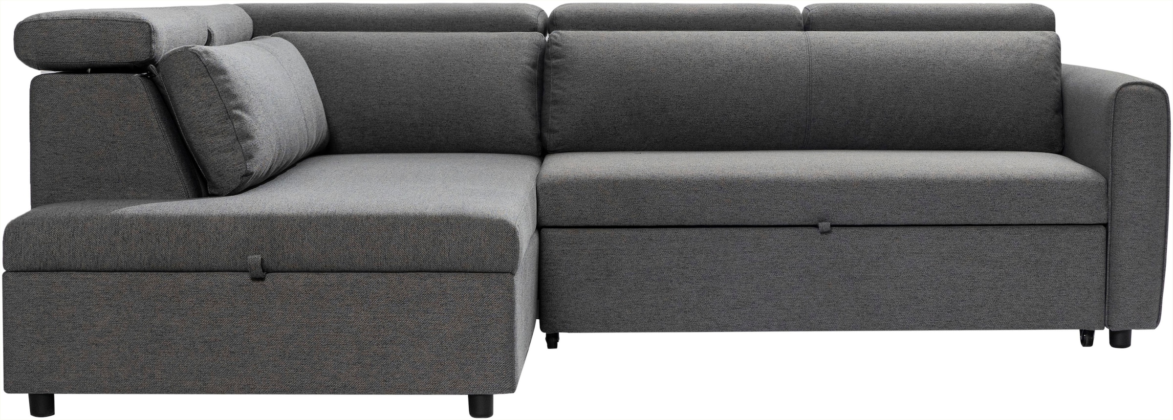 OTTO home Schlafsofa »KALLEA, Ecksofa, L-Form (251cm), Cord u. Webstoff« mit Bettfunktion & Bettkasten, verstellbare Kopfstützen