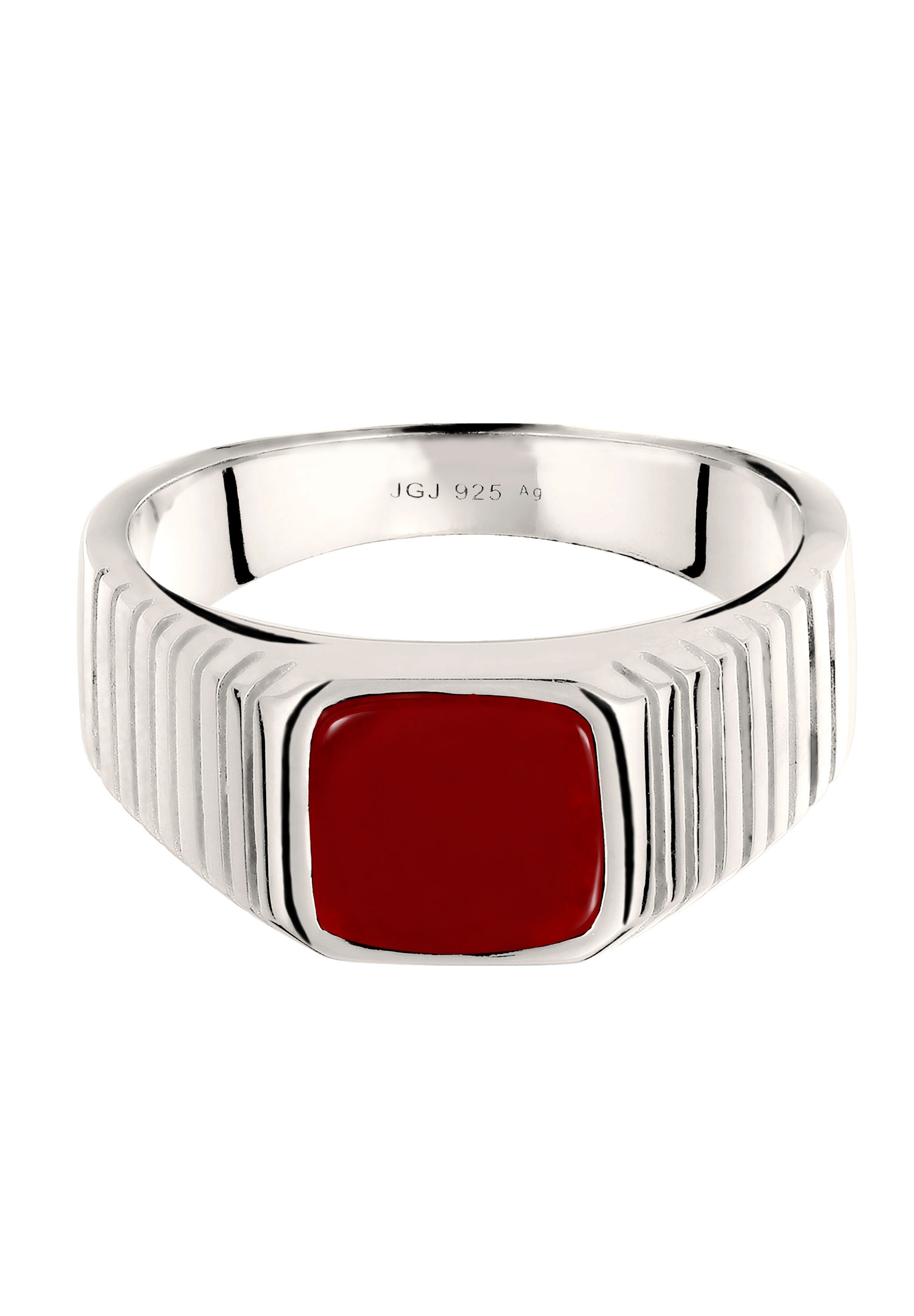 Kuzzoi »Ring Siegelring Emaille Rot 925 Sterling Silber«