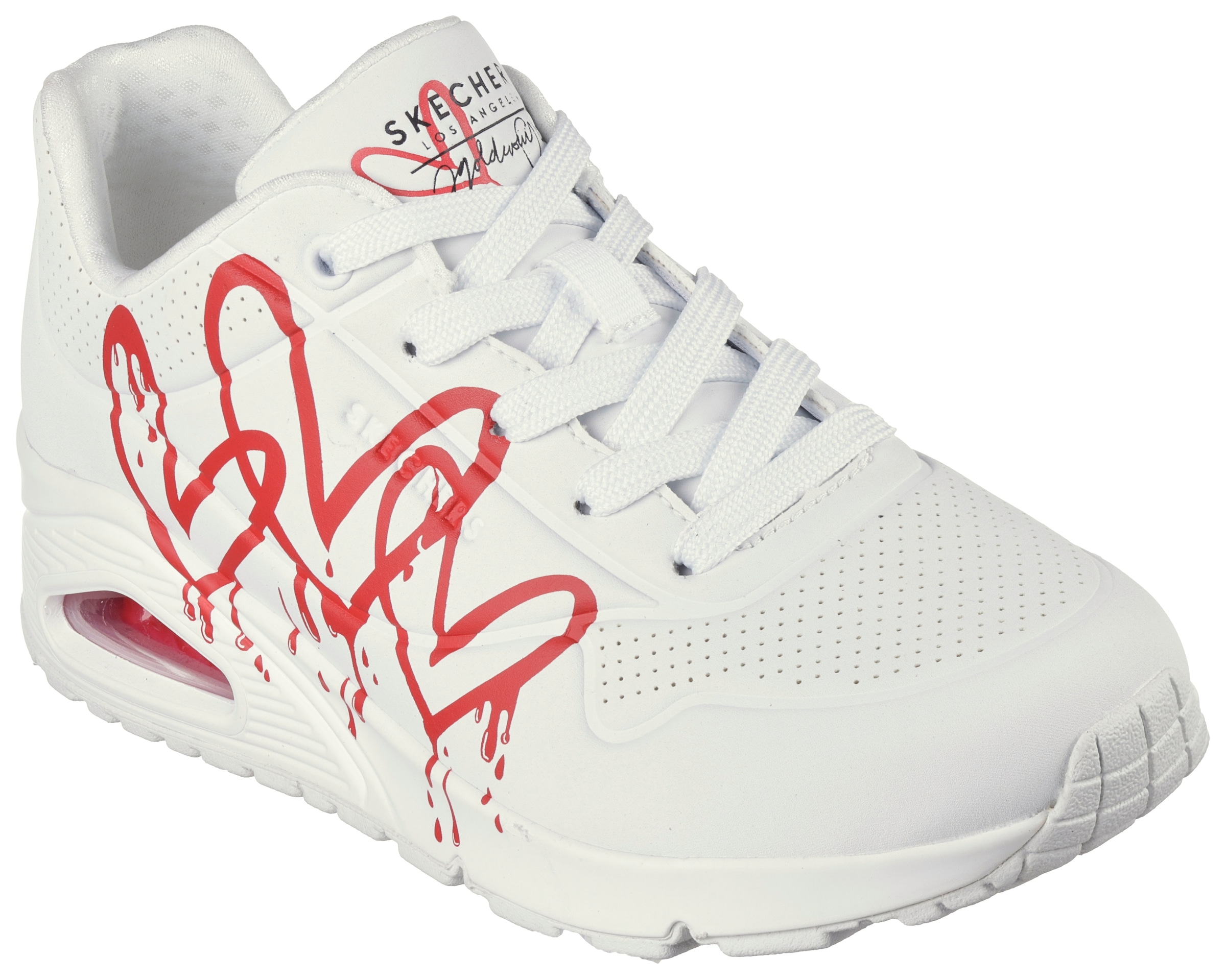 Skechers Sneaker »UNO DRIPPING IN LOVE«, mit Herzen-Graffity-Print, Freizeitschuh, Halbschuh, Schnürschuh