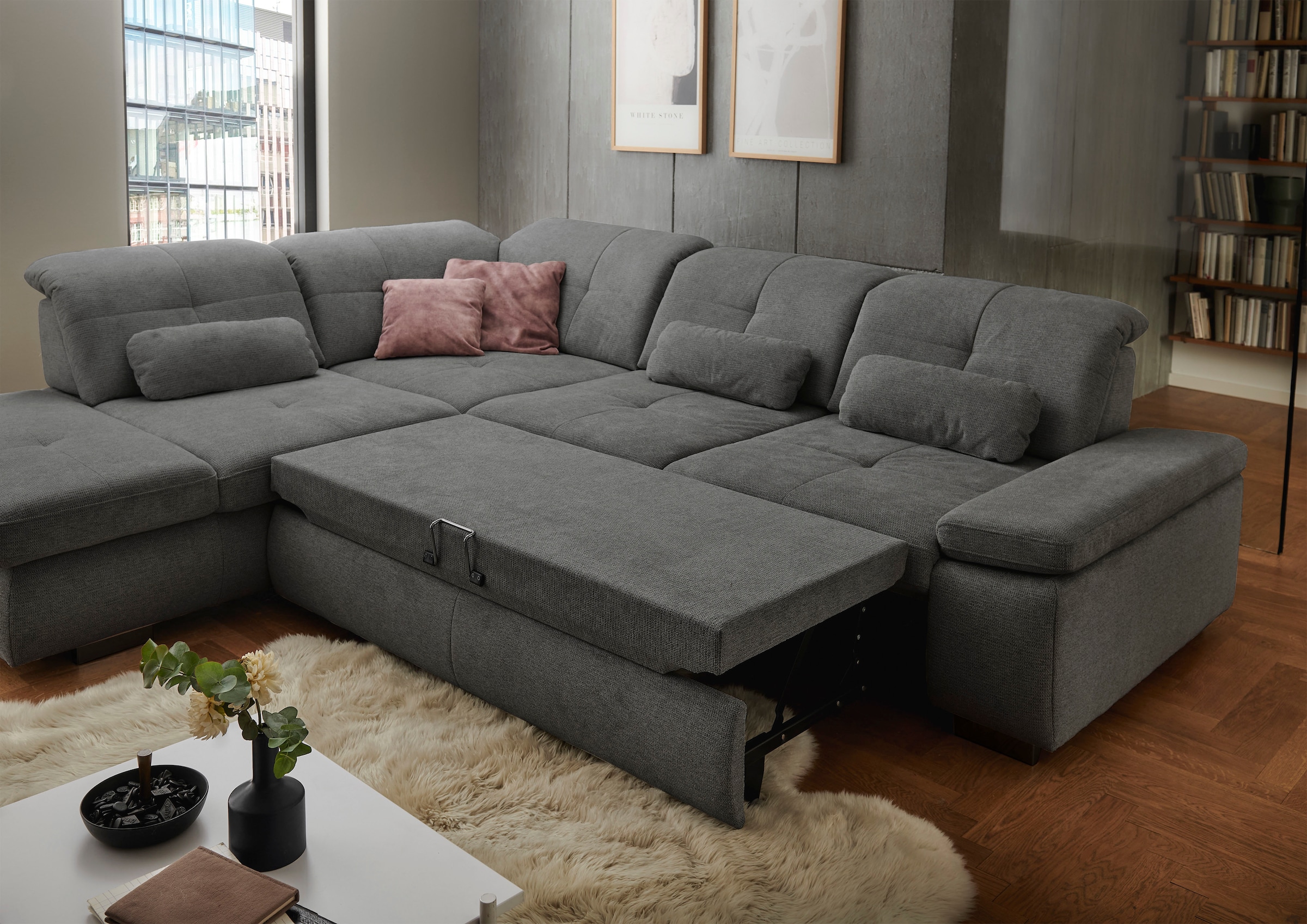 Die PlanBar Ecksofa »MP-IN16012 L-Form Kaltschaum-Polsterung«, inkl. Sitztiefenverstellung, optional mit Funktionen