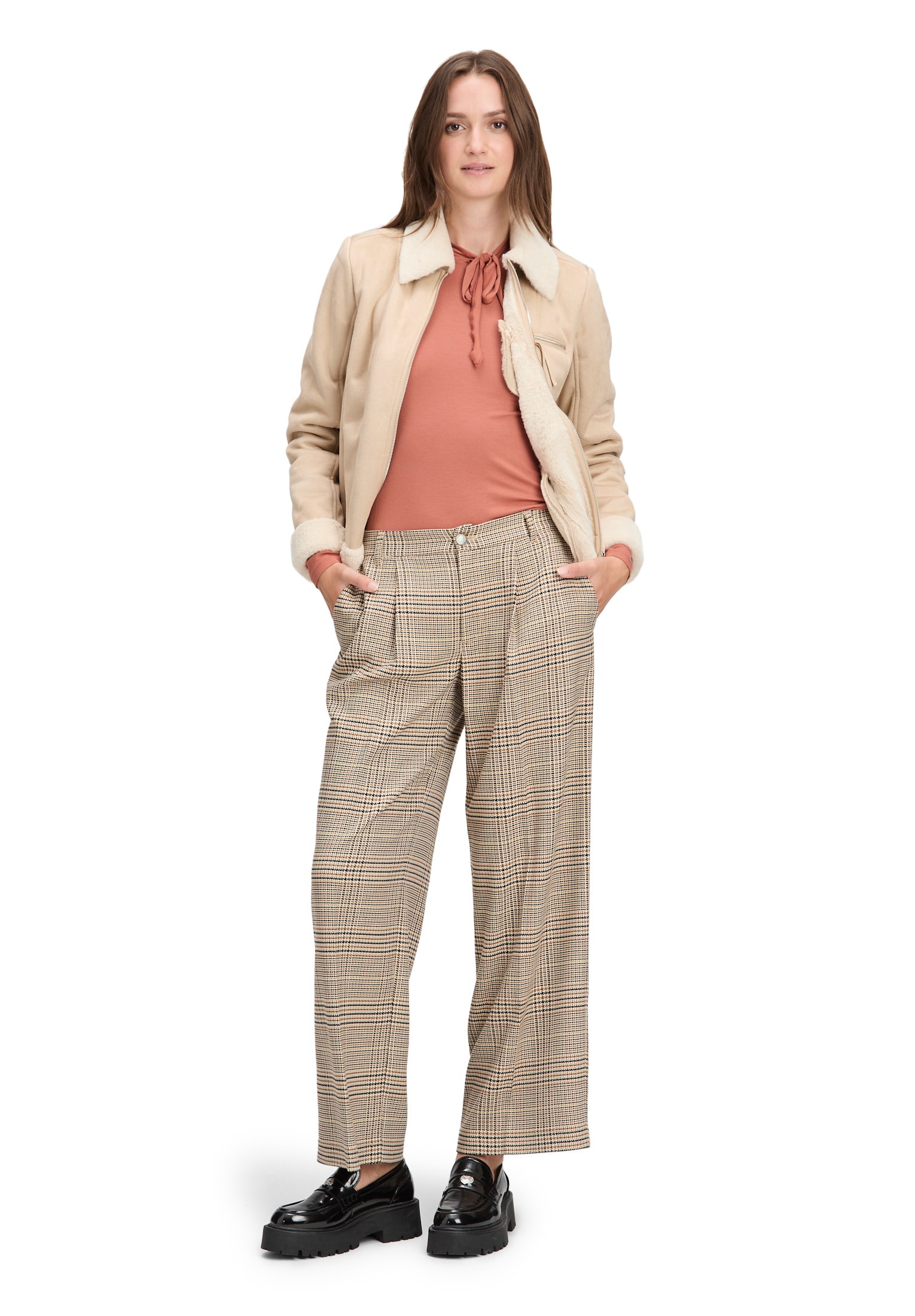 Cartoon Stoffhose »Karo-Hose mit Bundfalten«