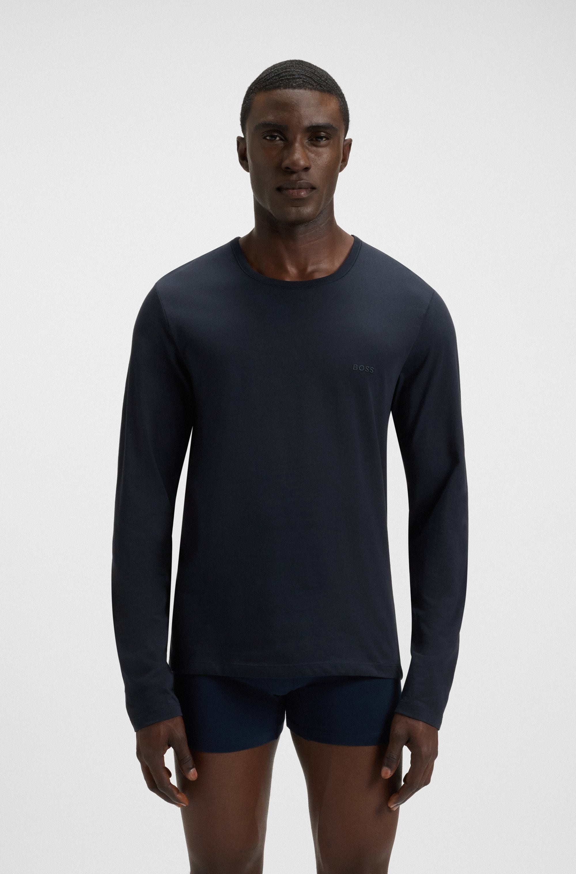 BOSS Langarmshirt »longsleeve-Shirt R-Neck Classic COTTON 3pcs/pack«, (3 tlg.), mit BOSS Logo-Schriftzug