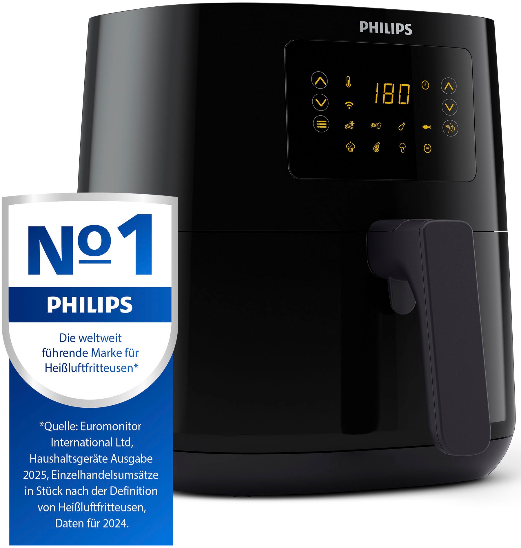 Philips Heißluftfritteuse »Airfryer HD9255/90, 4,2 l«, 1400 W, Fassungsvermögen 4,1 l, Rapid Air Heißlufttechnologie, WiFi Konnektivität, Warmhaltefunktion