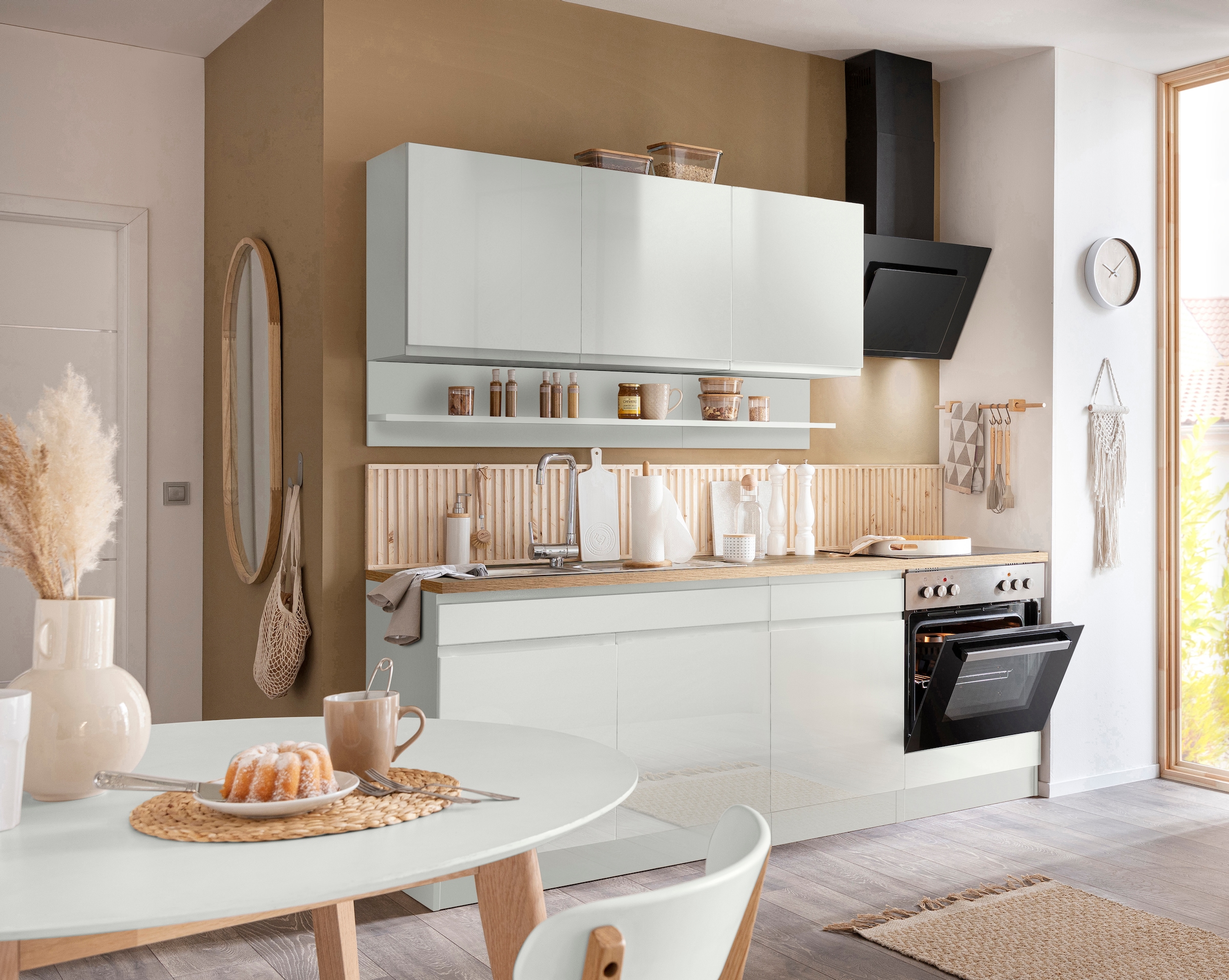 KOCHSTATION Küchenzeile »KS-Virginia« Breite 210 cm, mit oder ohne E-Geräte