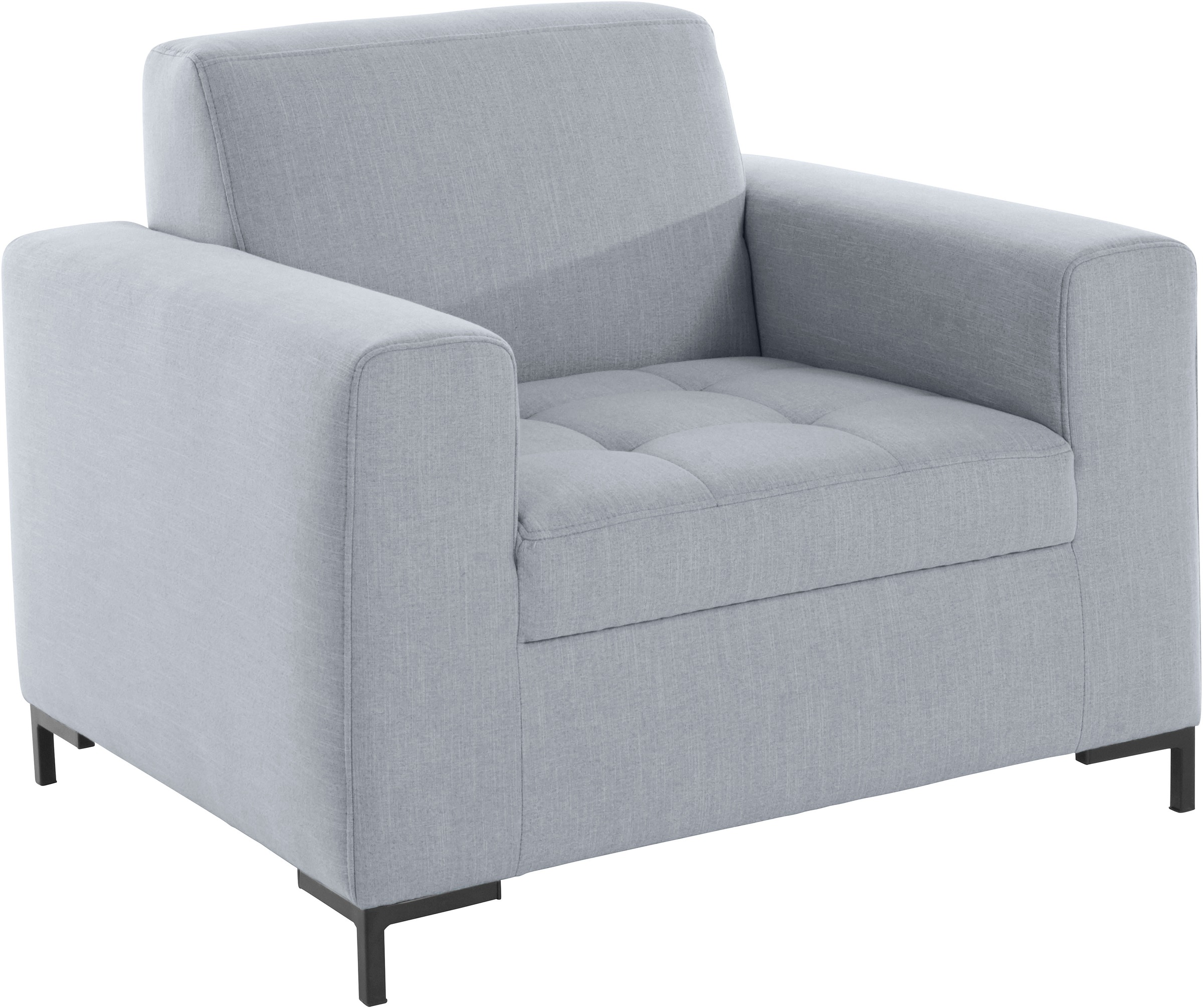 OTTO products Sessel »Grazzo Loungesessel, moderne Sitzheftung, bequemer Einzelsessel«, hochwertige Stoffe aus recyceltem Material, Steppung im Sitzbereich