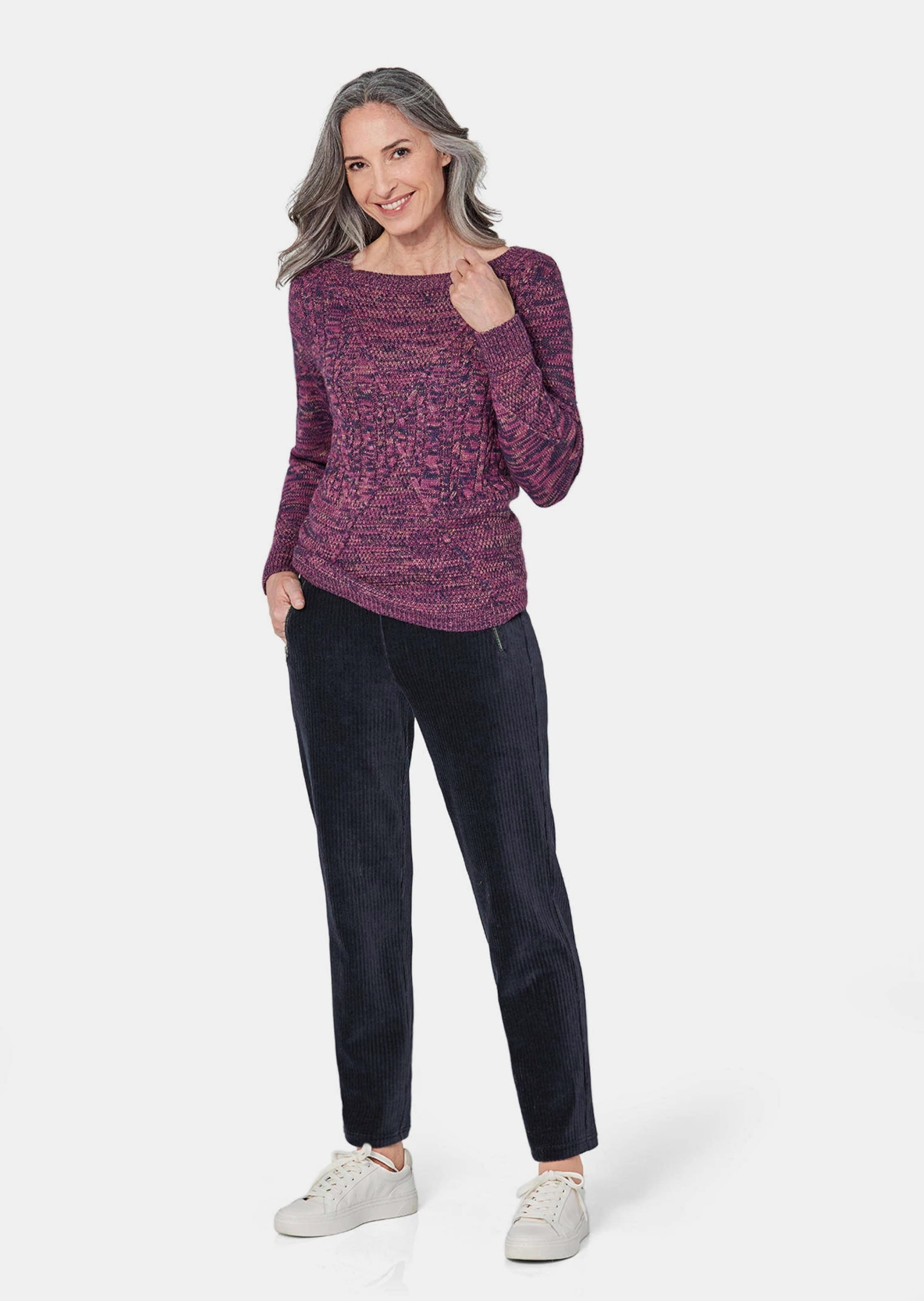 GOLDNER Rundhalspullover »Strickpullover mit Zopfstrick« keine/nicht relevant