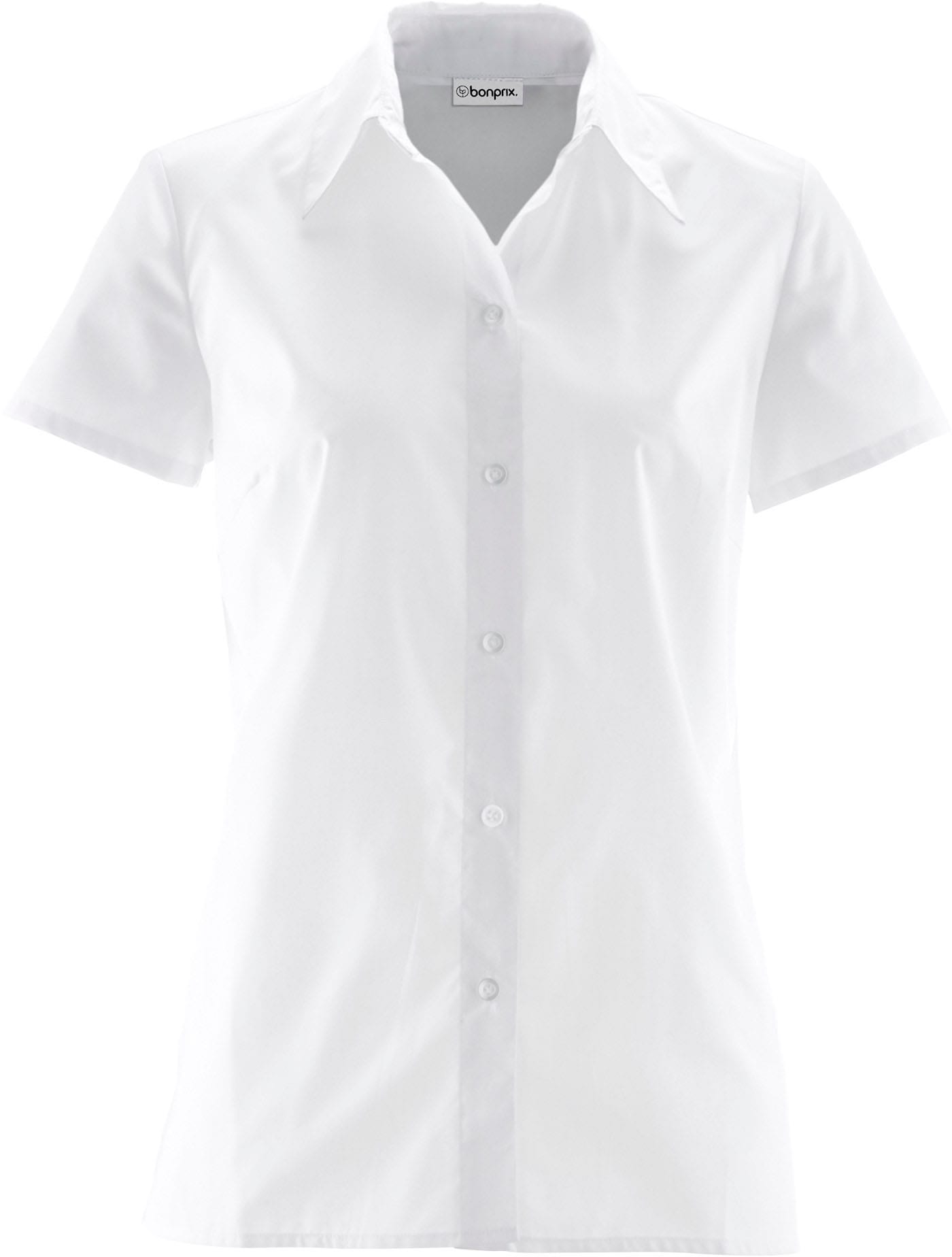 bonprix Kurzarmbluse Regular Fit, eleganter Stil, Hemdblusenkragen