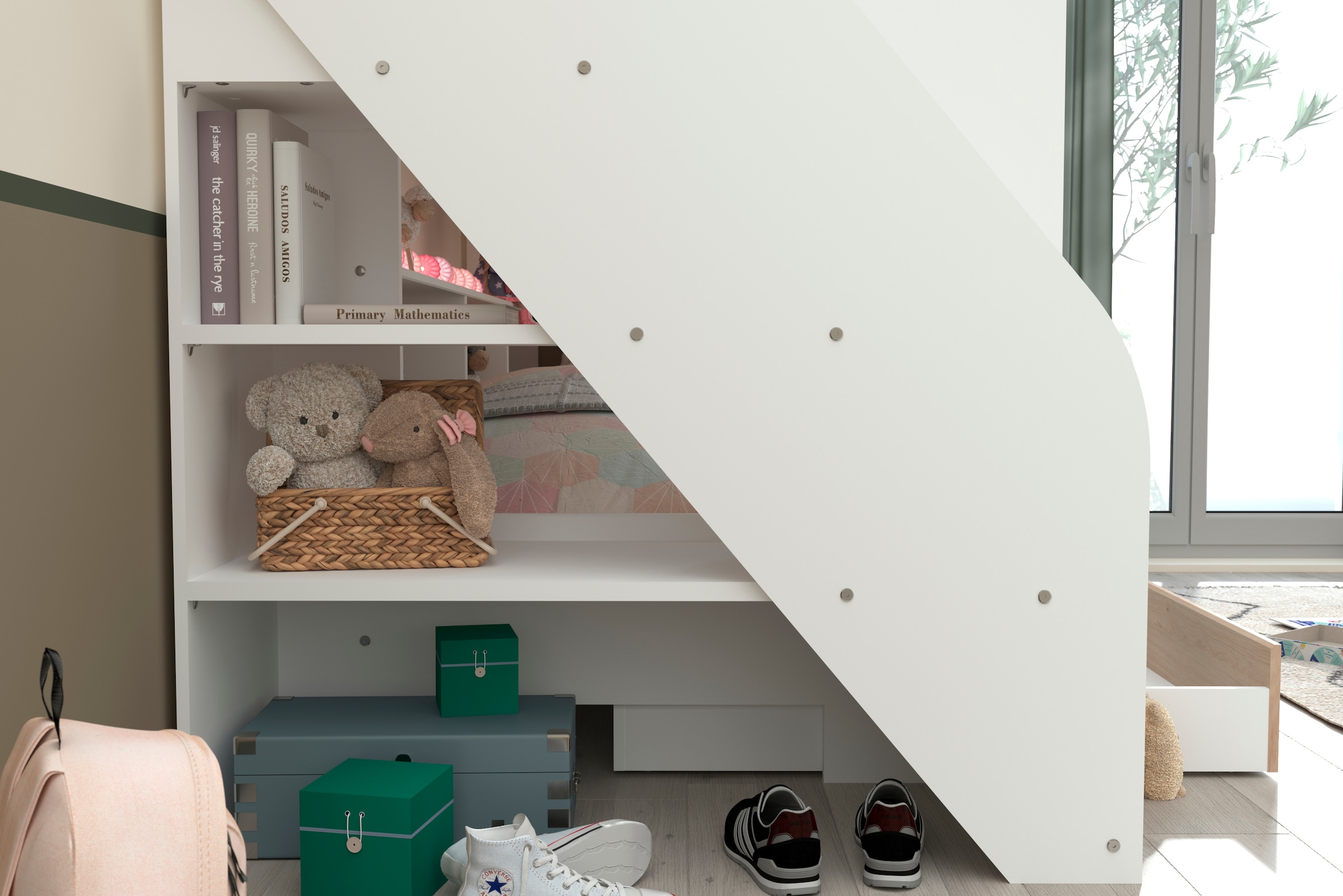 Parisot Etagenbett »Bibop, rutschfeste Stufen«, wahlweise mit Schublade bzw Liegefläche