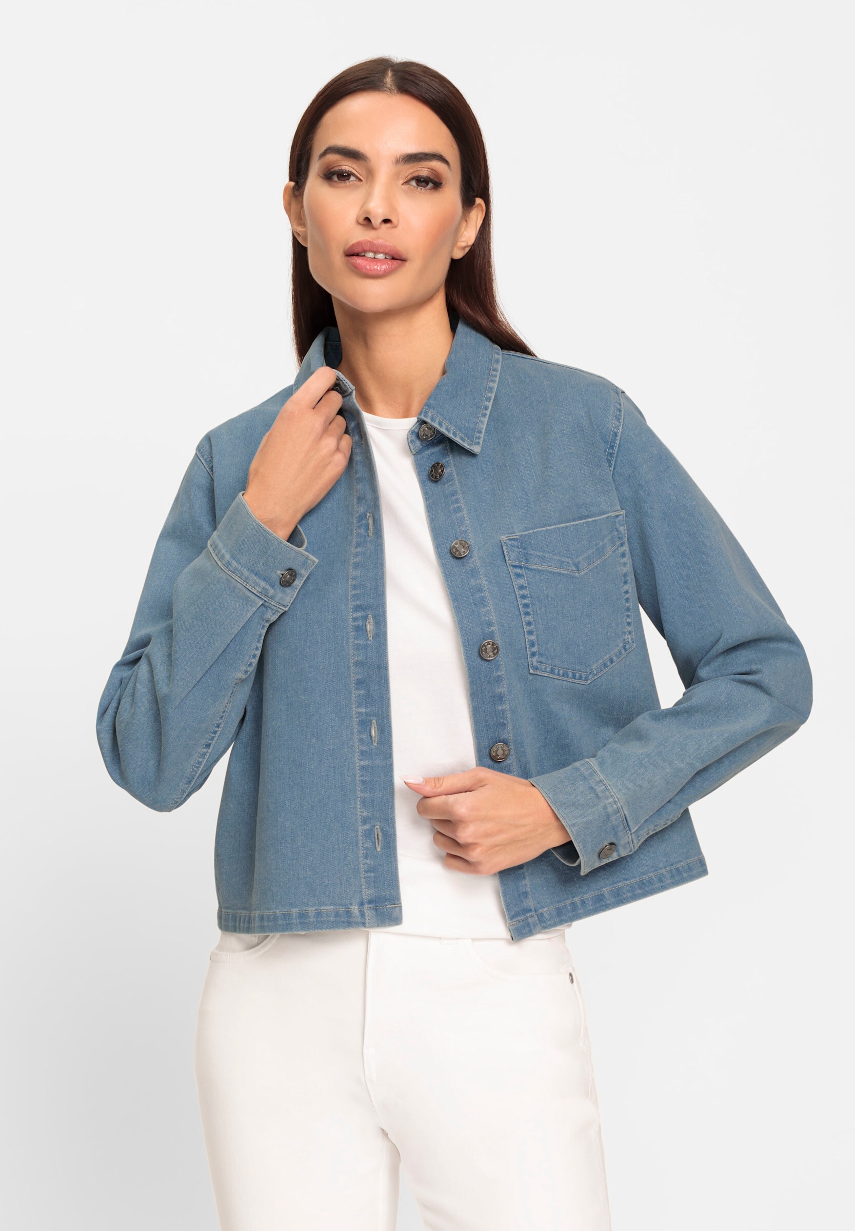 heine Jeansbluse »Jeansbluse Jeansbluse in verkürzter Form«