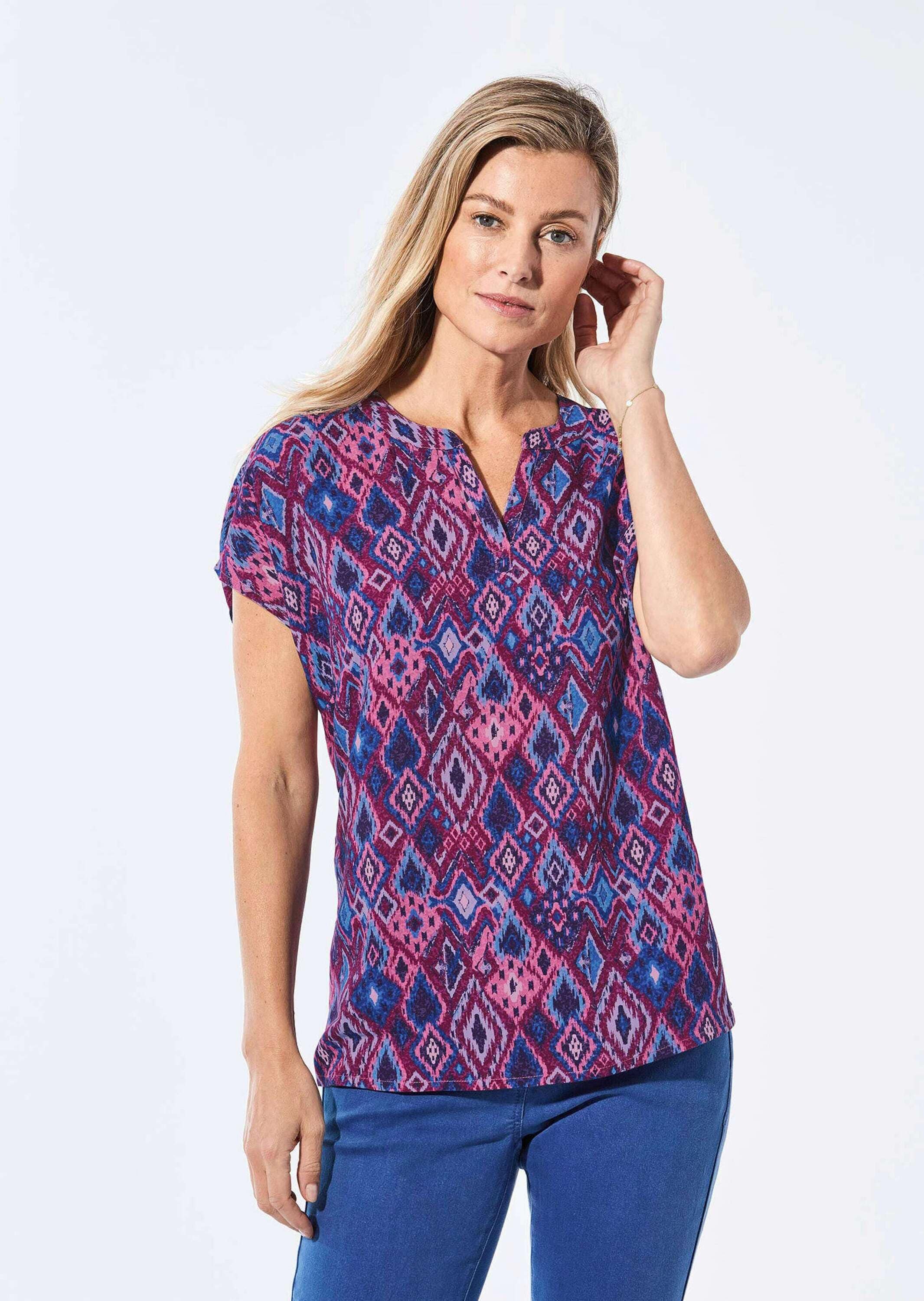 GOLDNER Schlupfbluse »Bluse Bluse mit Tunika Ausschnitt«