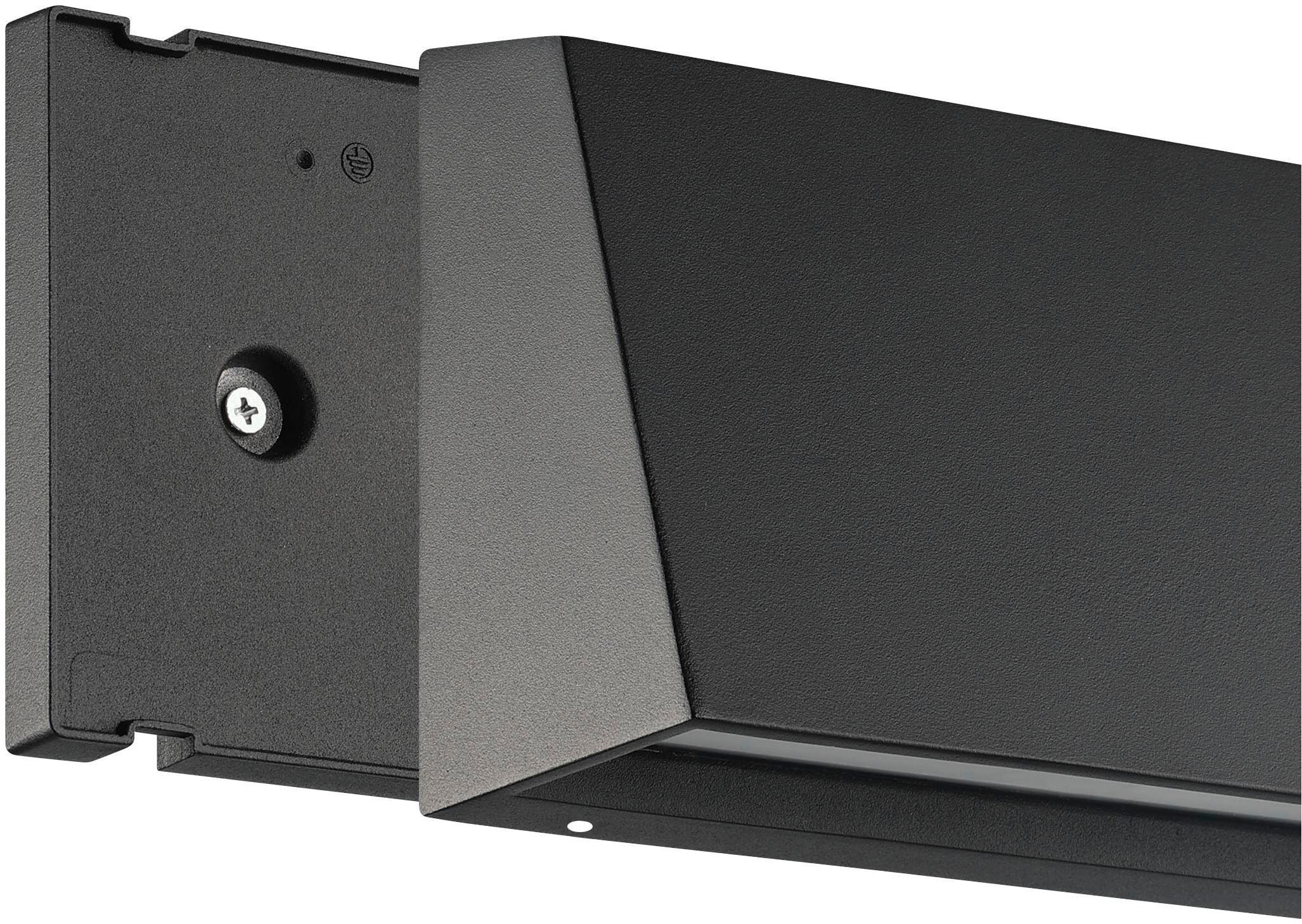 EGLO Wandleuchte »Spongano Wandlampe, Außenbeleuchtung, Aluminium und Glas, IP65, Lampe« LED-Modul 1 Stk. Kaltweiß | Neutralweiß | Warmweiß Wand-/Deckenleuchte - L20 x H12 x AL6 cm - schwarz - 1X9,5W inkl.