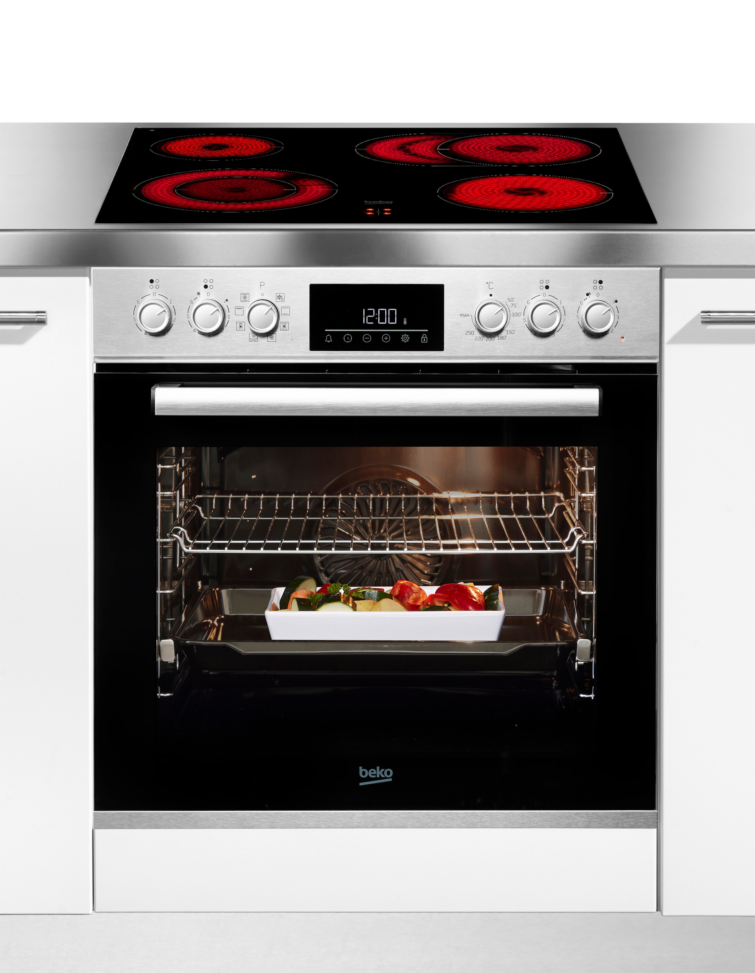 BEKO Elektro-Herd-Set »BBUM12328X«, mit 1-fach-Teleskopauszug