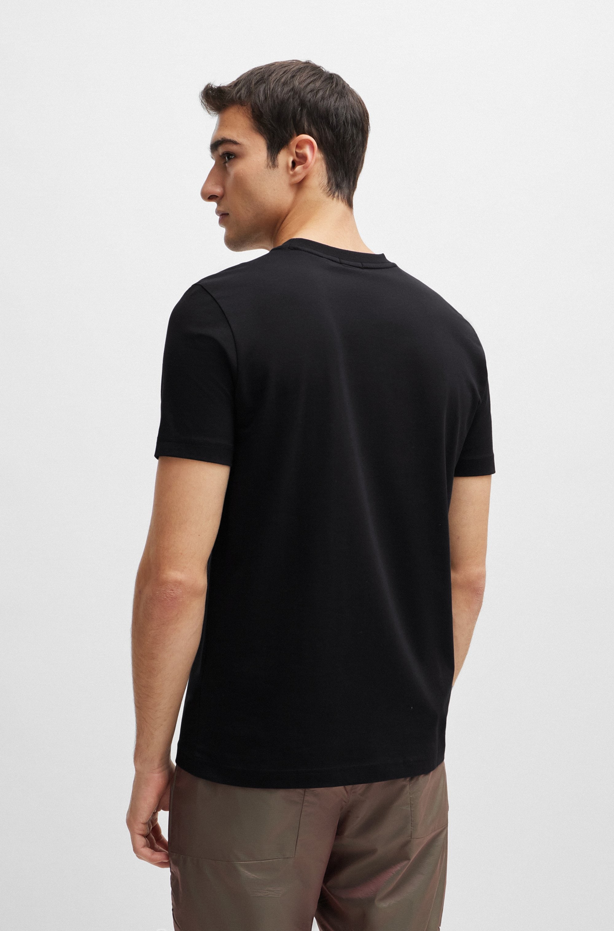 BOSS GREEN Rundhalsshirt »Tee«, mit gummiertem Kontrast-Logo