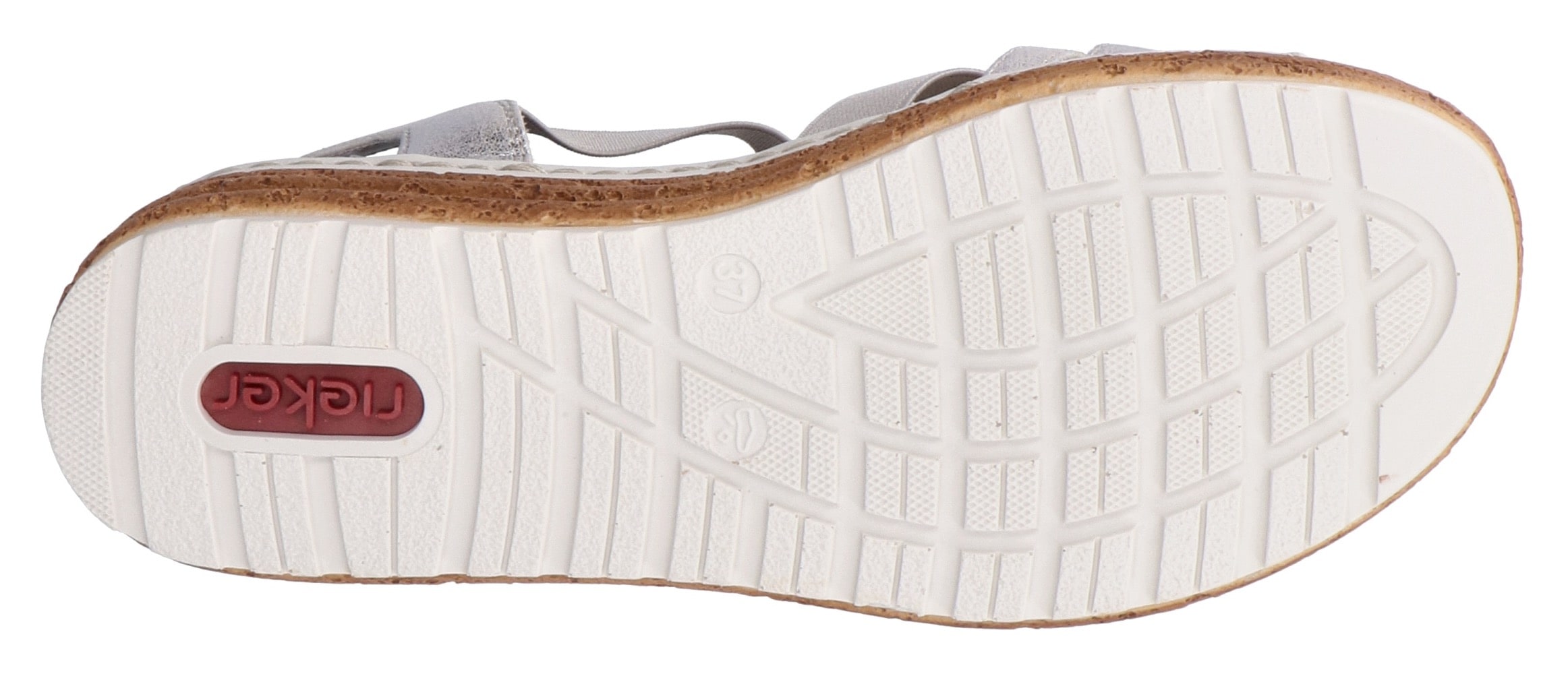 Rieker Plateausandale, Sandalette, Sommerschuh, Schlupfschuh mit seitlichen Gummizügen