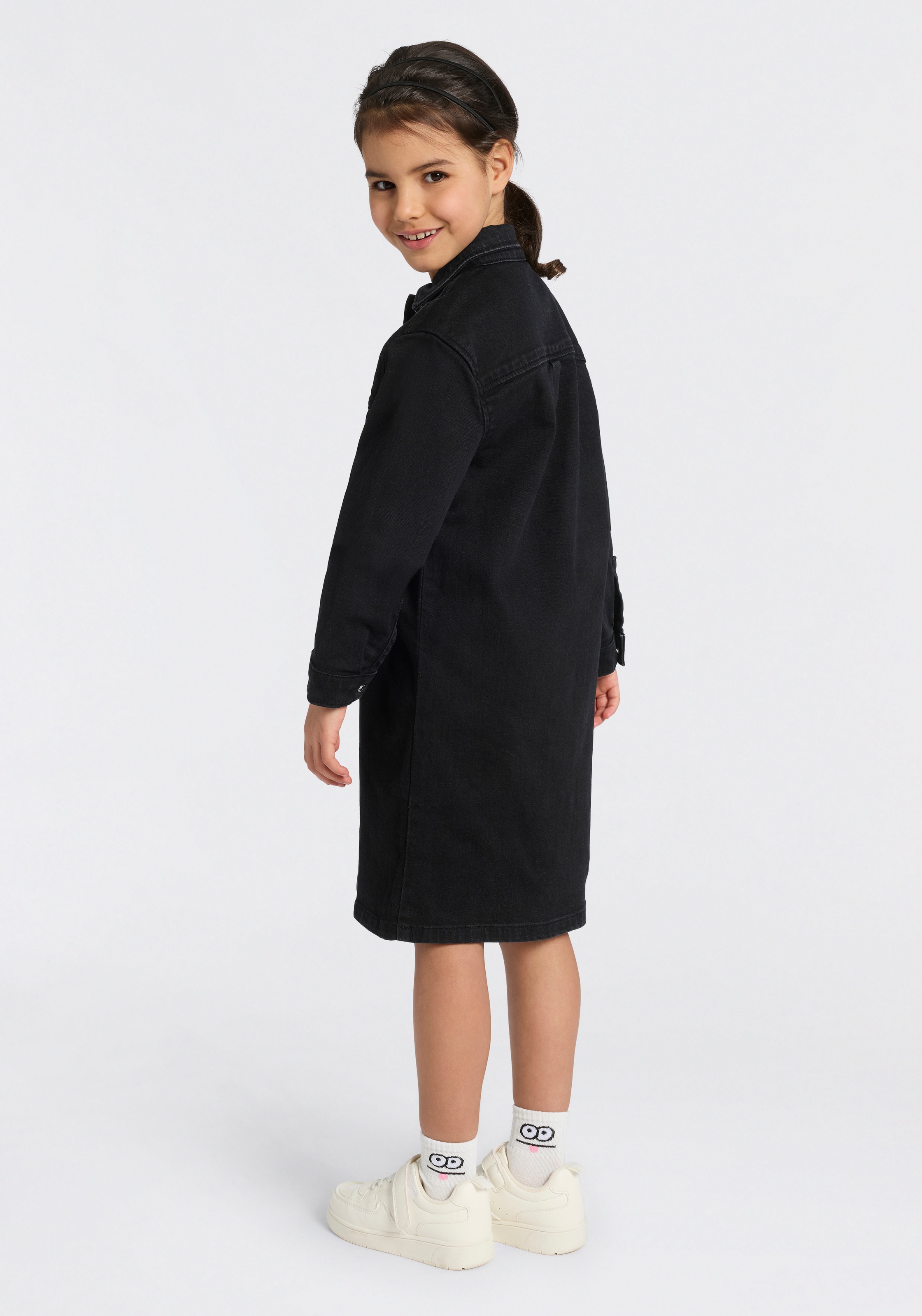 Calvin Klein Jeans Jeanskleid Brusttasche Regular fit, für Kinder bis 16 Jahre