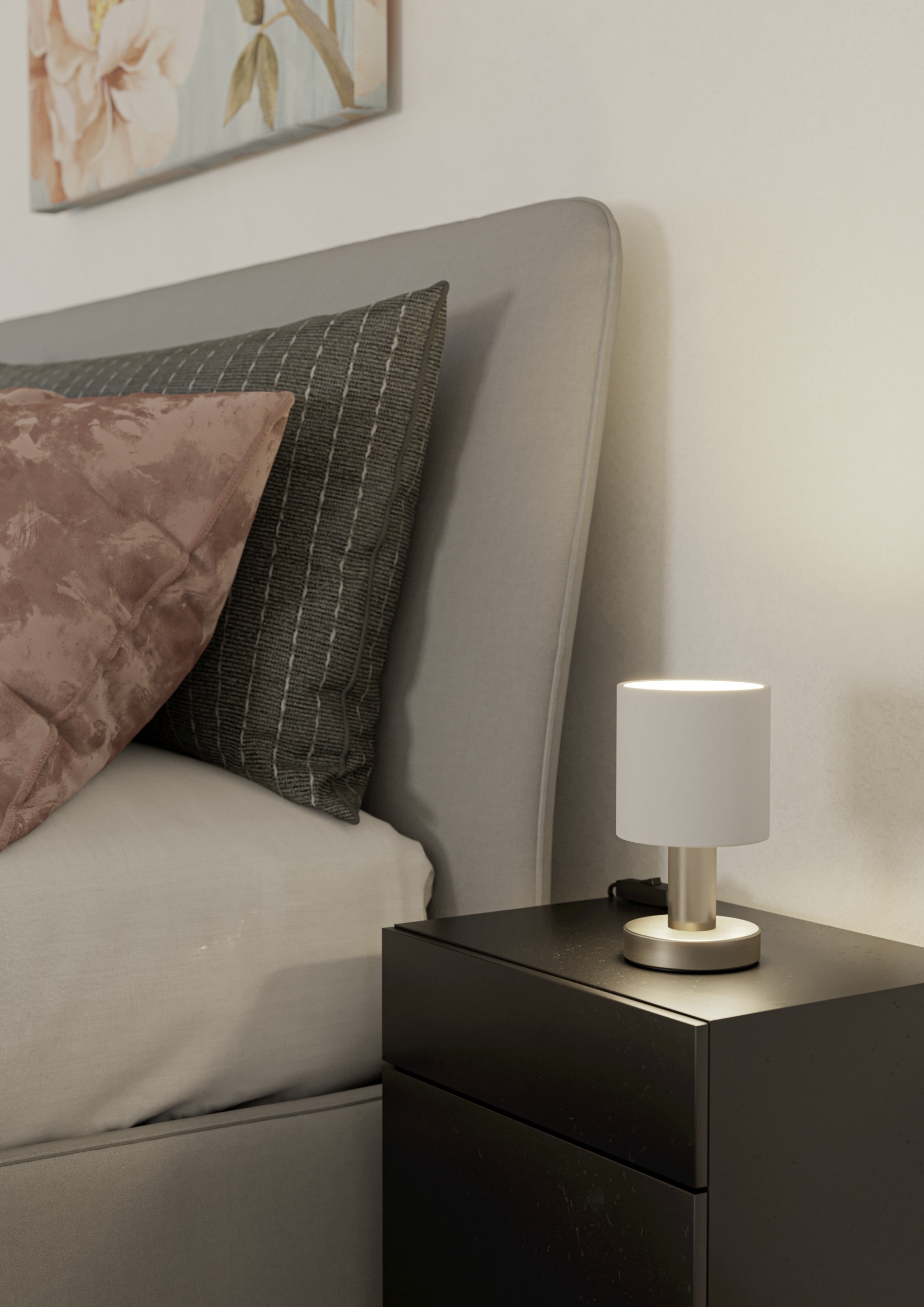 EGLO Tischleuchte »MONTETTO Tischlampe - Stahl - E14 - 1X40W - IP20« E14 1 Stk. Nachttischlampe, Schreibtischleuchte, Leselampe, H18 x Ø10 cm