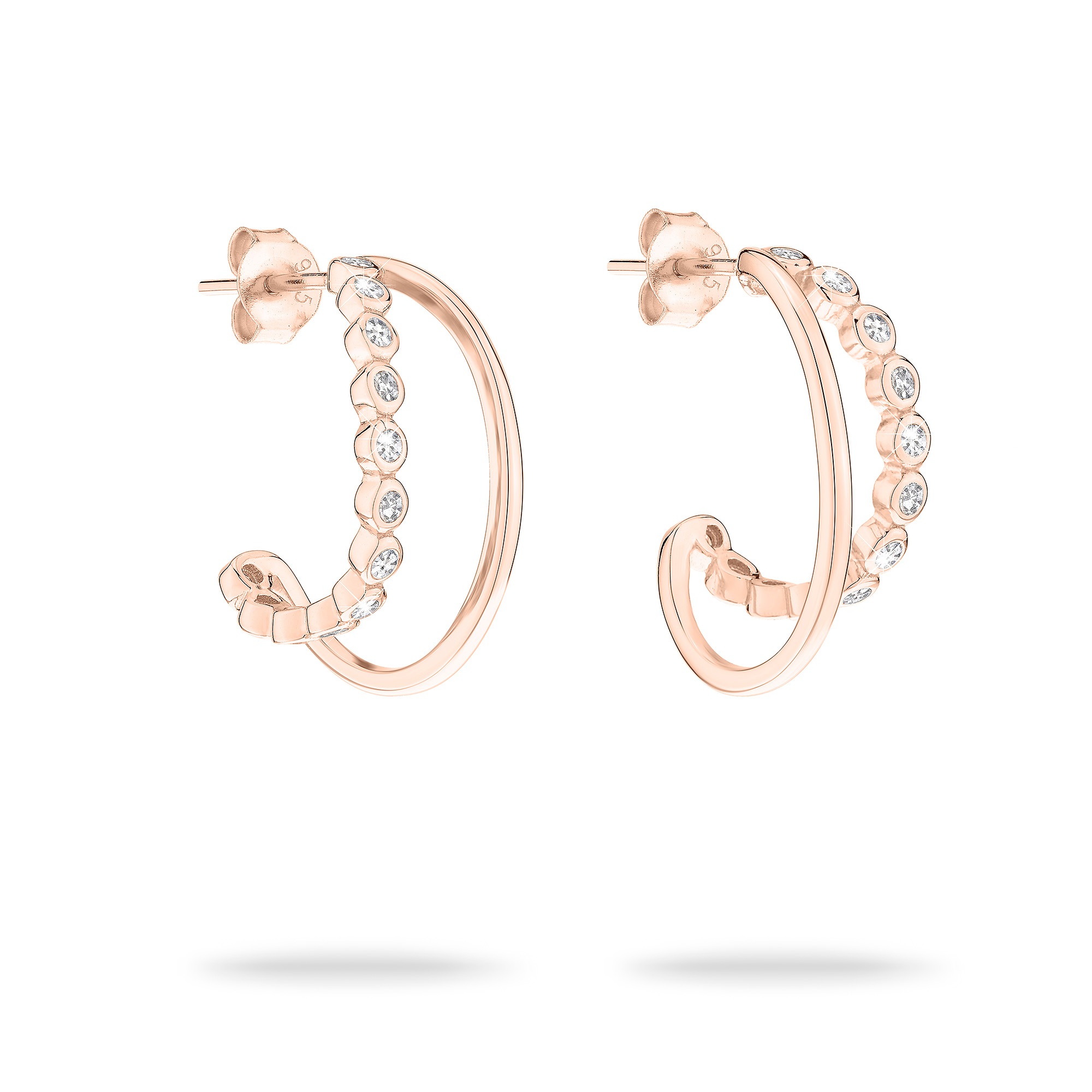 Tamaris Paar Creolen »Schmuck Geschenk Silber 925 Ohrringe Tiny Glimmer« mit Zirkonia (synth.)