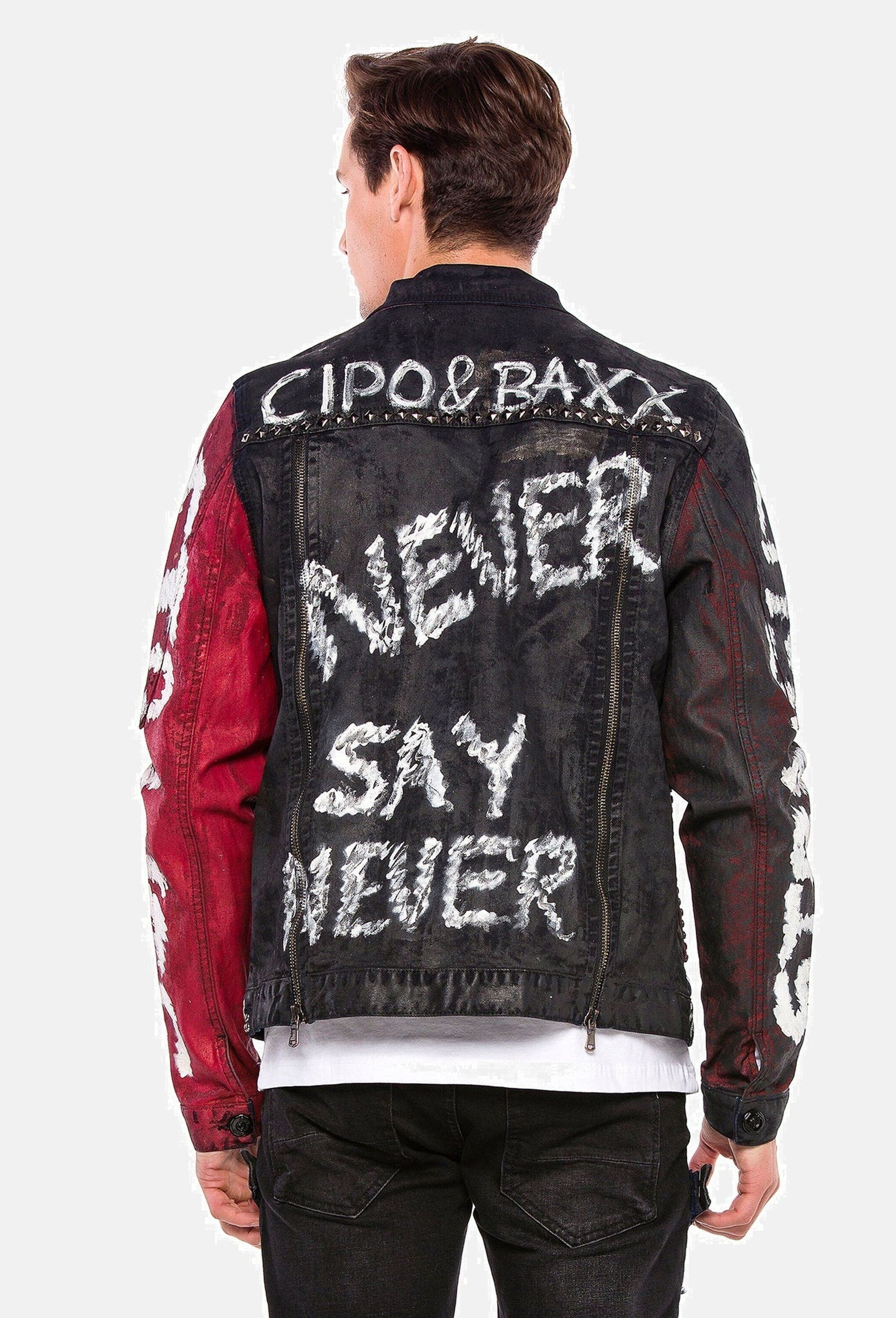 Cipo & Baxx Jeansjacke »Cipo & Baxx Jacke« ohne Kapuze mit Knopfleiste, CJ248