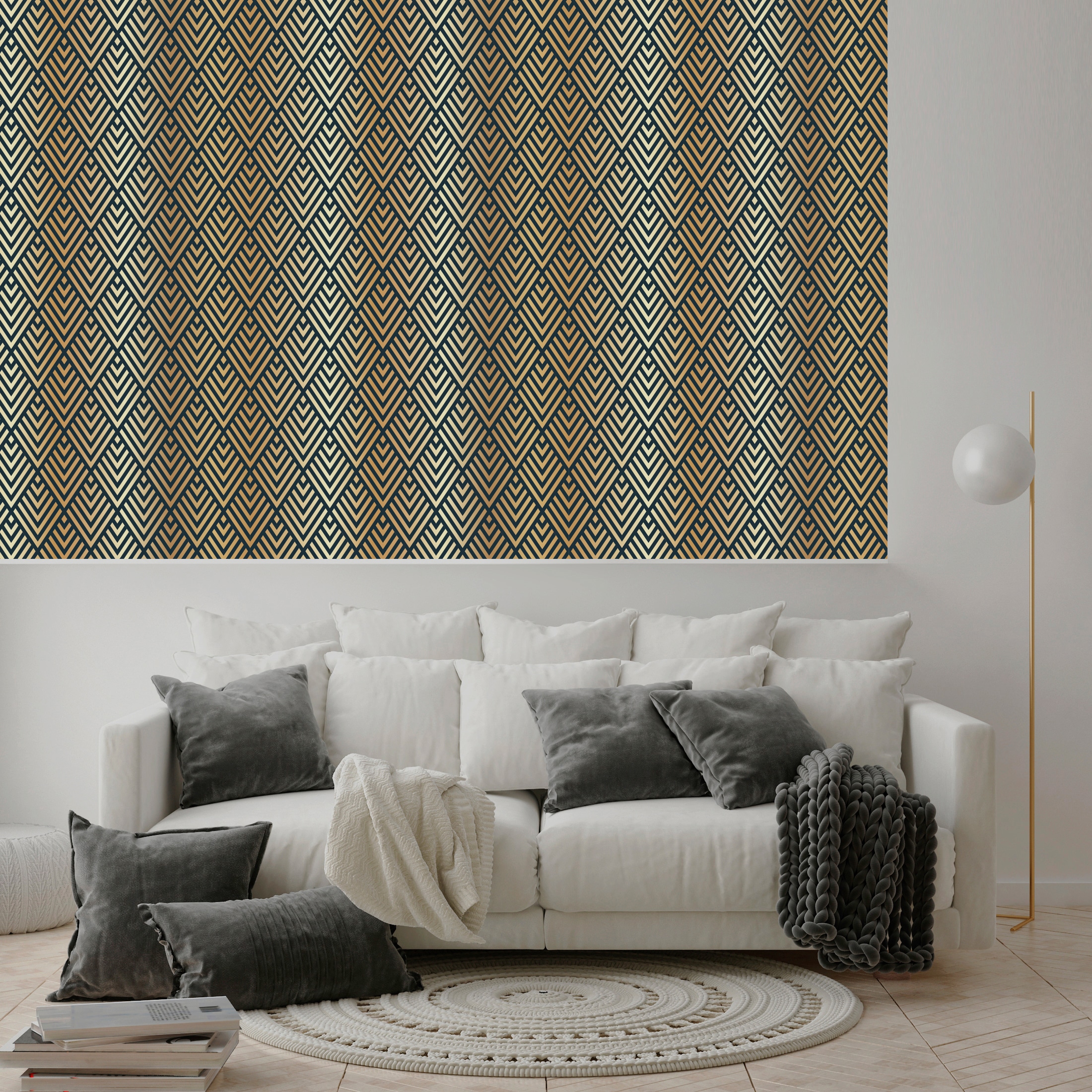 queence Vinyltapete »Meryem« Farbverlauf | abstrakt | bedruckt | gemustert glatt 90x250cm, selbstklebend, kinderleichte Anbringung, , Sticker