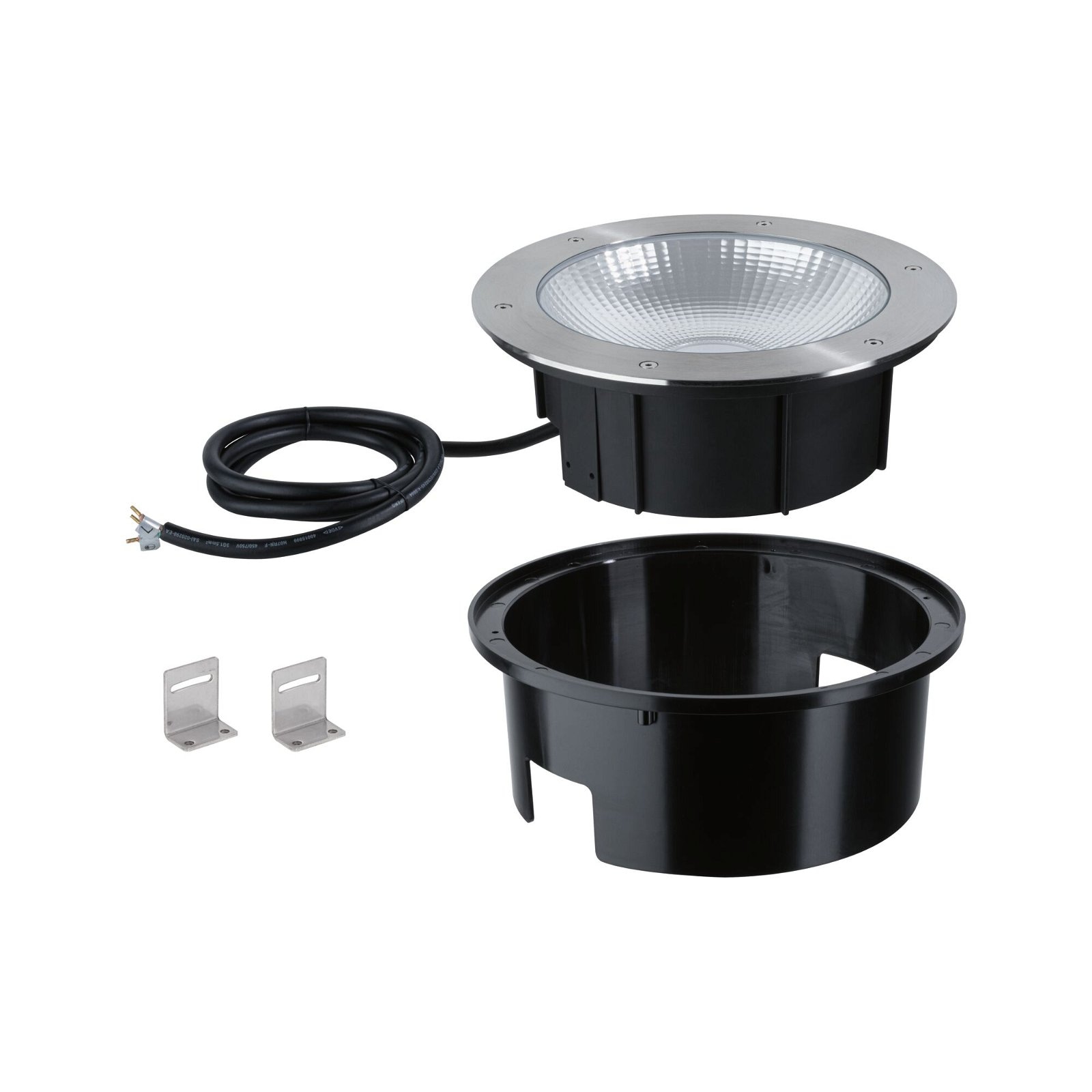 Paulmann LED Einbauleuchte »DureaIP67 rund 273mm 3000K 15W 1040lm 230V Edelstahl Metall«, 1 flammig, Bodeneinbauleuchte