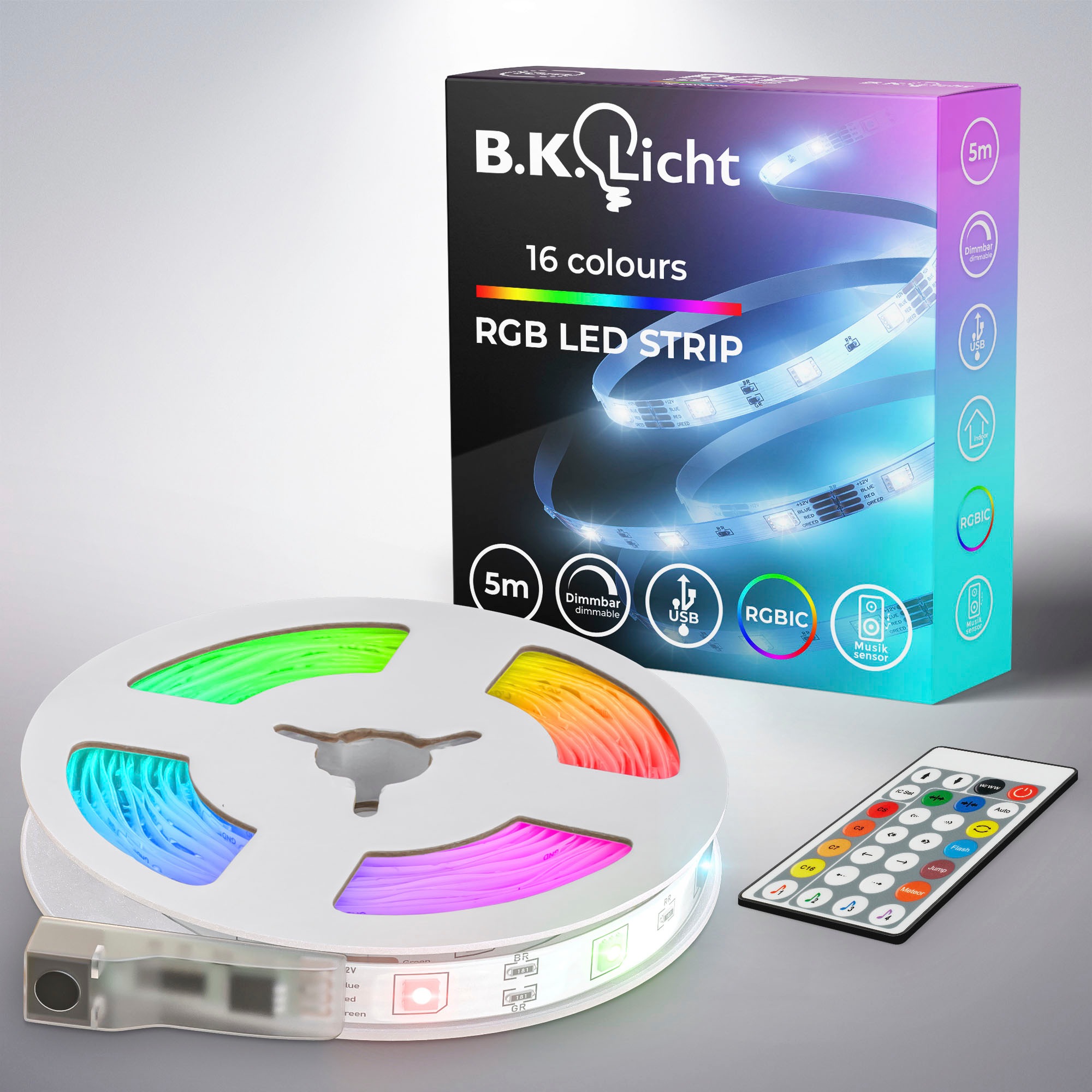 B.K.Licht LED-Streifen »USB St.-flammig, mit selbstklebend mit Musiksensor, Shop RGBIC«, Lichtleiste, 150 OTTO Online im Fernbedienung, bestellen