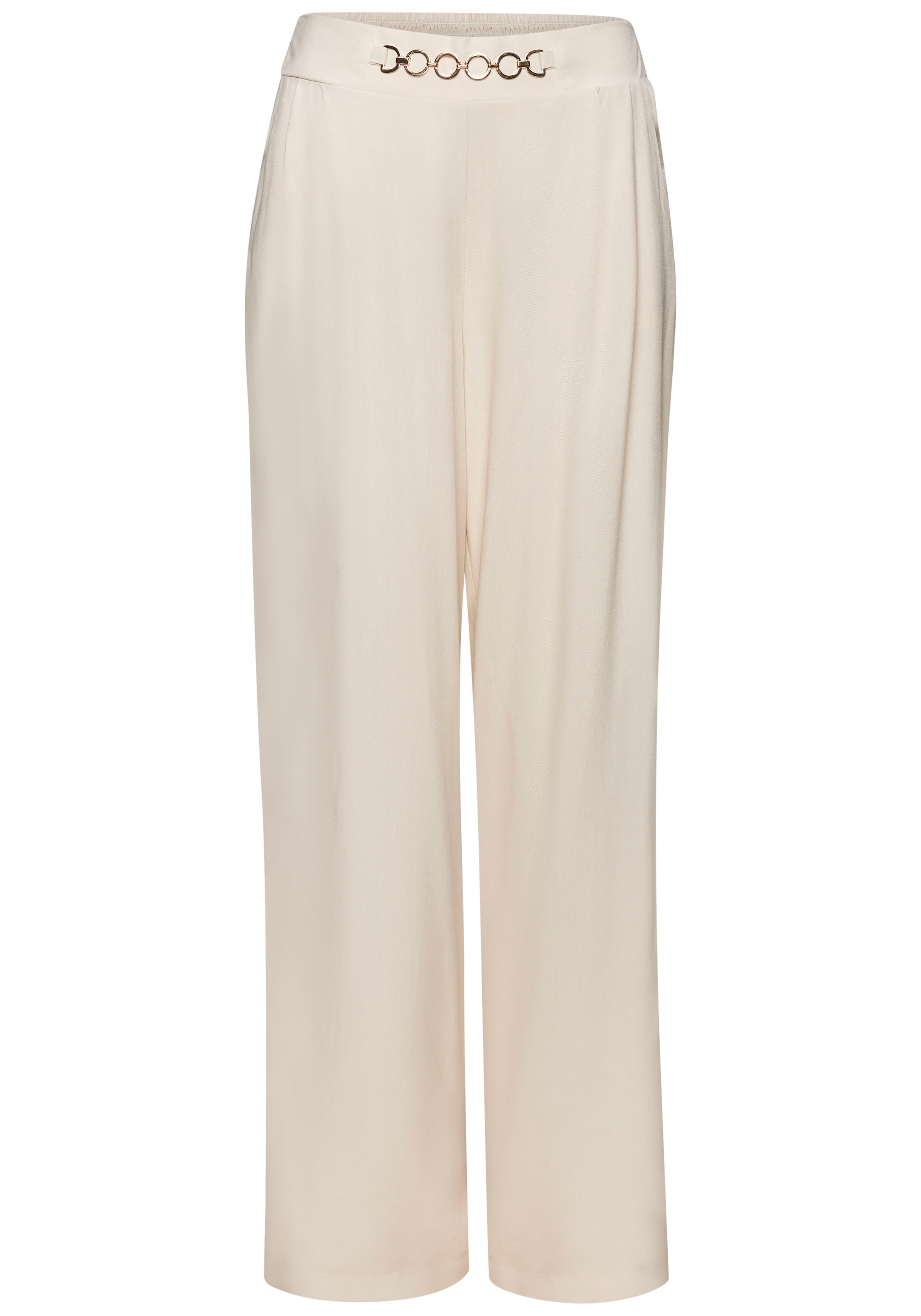 Vivance Palazzohose, mit Zierkette, Bundfaltenhosen, Schlupfhose, elegant