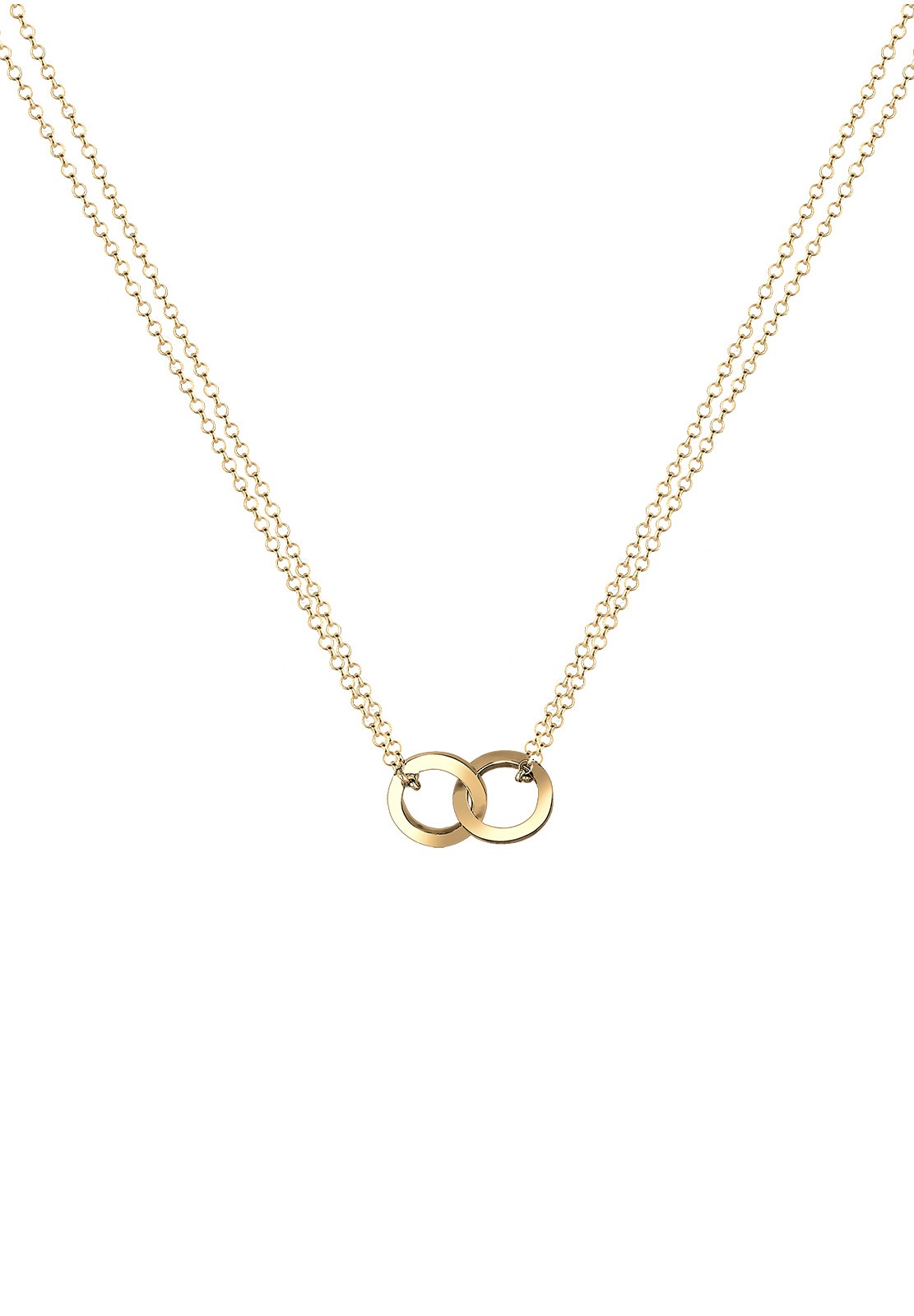 Elli Kette mit Anhänger »Halskette Anhänger Kreis Verbunden 925 Sterling Silber«