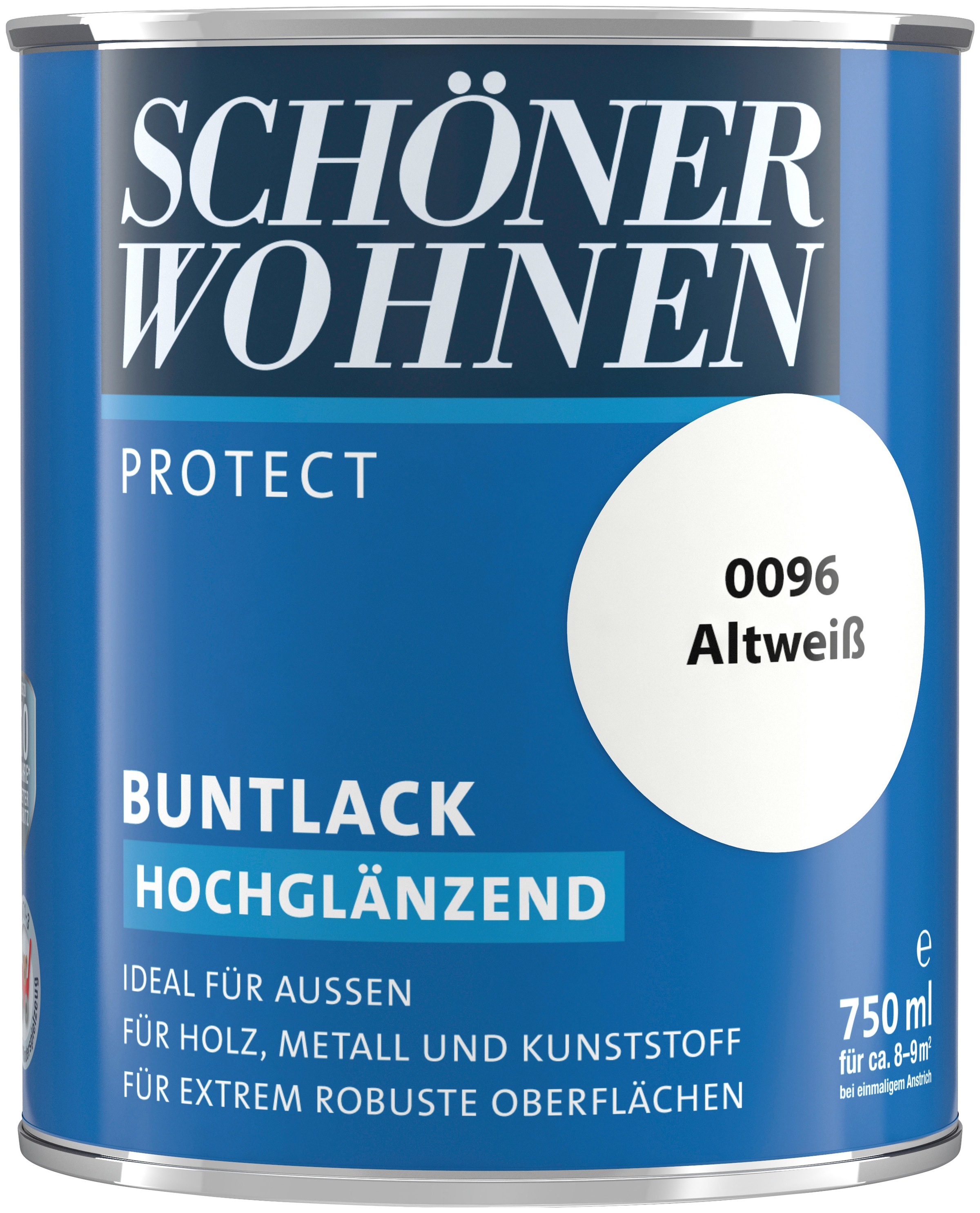 SCHÖNER WOHNEN-Kollektion Lack »Protect Buntlack«, (1), hochglänzend, 750 ml, altweiß