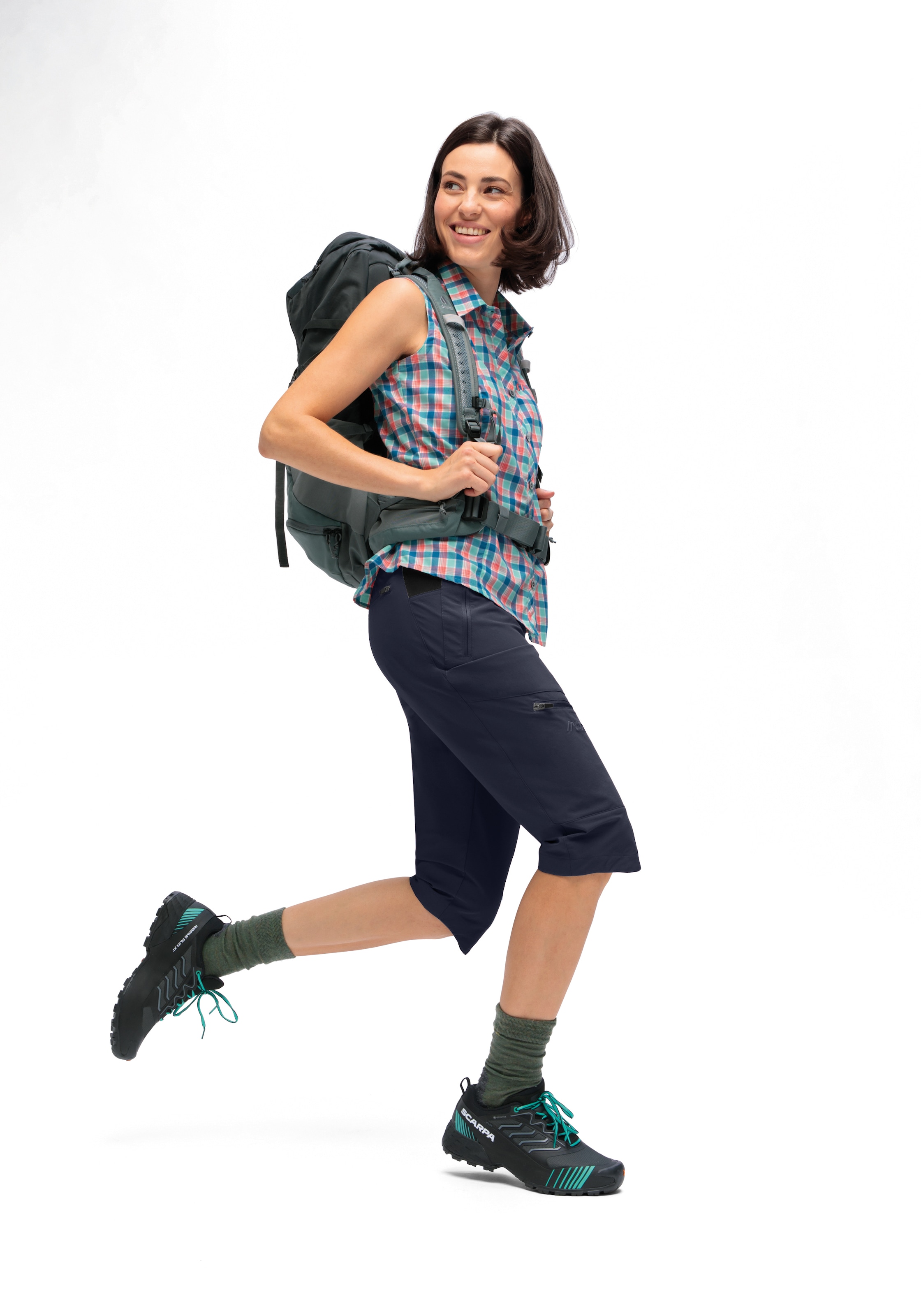 Maier Sports Outdoorhose »Inara slim Capri Vario«, Damen Wanderhose, elastische Funktionshose mit 4 Taschen, Slim Fit