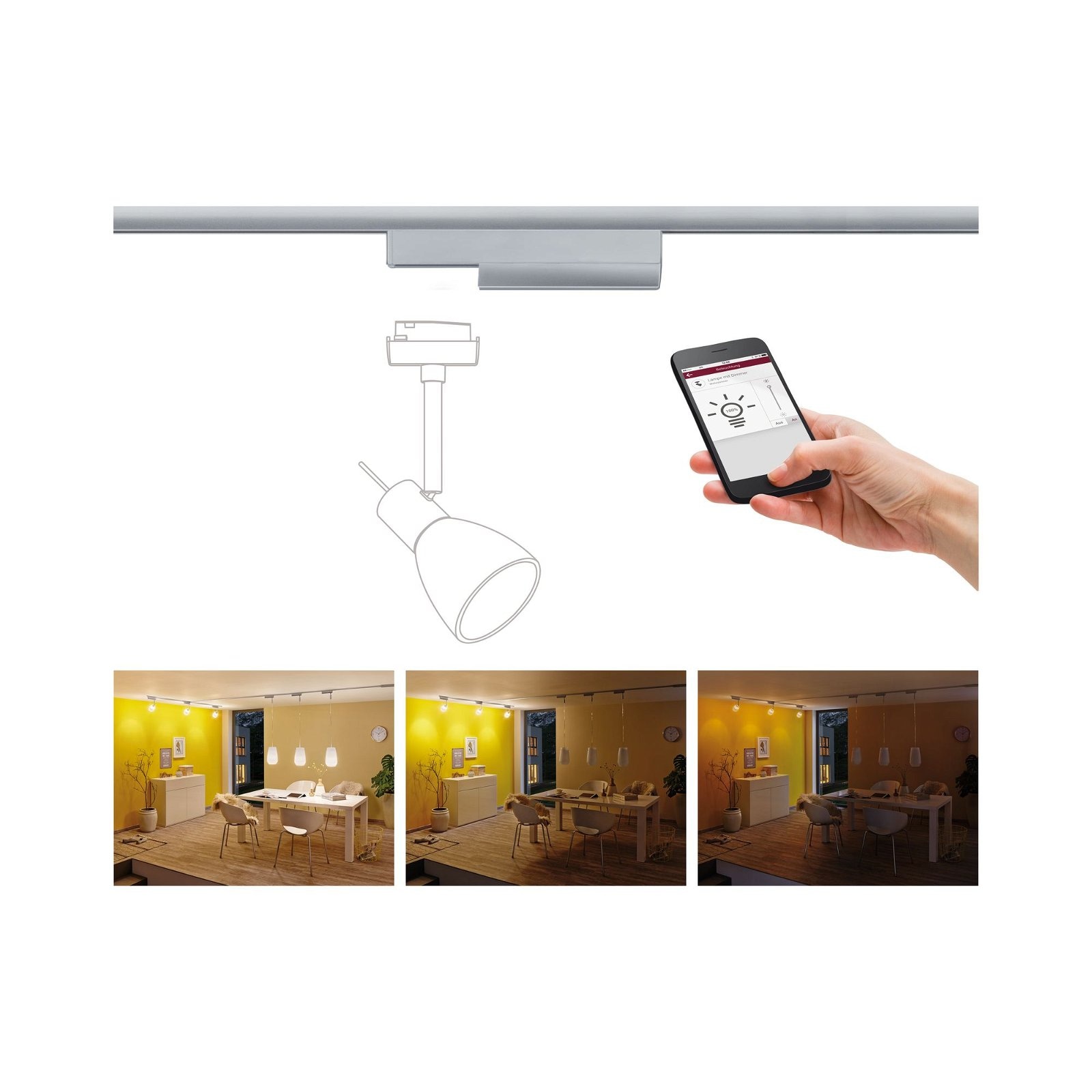 Paulmann Schienensystem-Controller »URail Schienenadapter Smart Home On/Off/Dimm 166x20mm« 1 Stk. tlg. dimmbar, Einzelspot