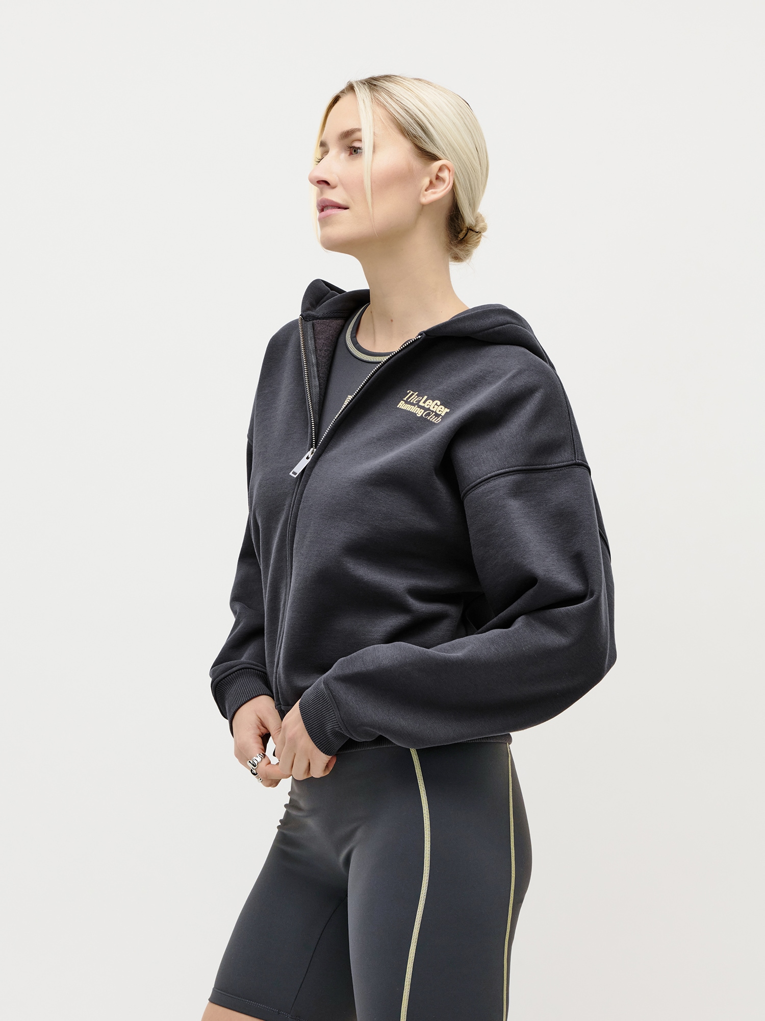 LeGer Kapuzensweatjacke »Admira, LeGer by Lena Gercke« Baumwoll-Mix, mit Backprint & Kontrastdetails
