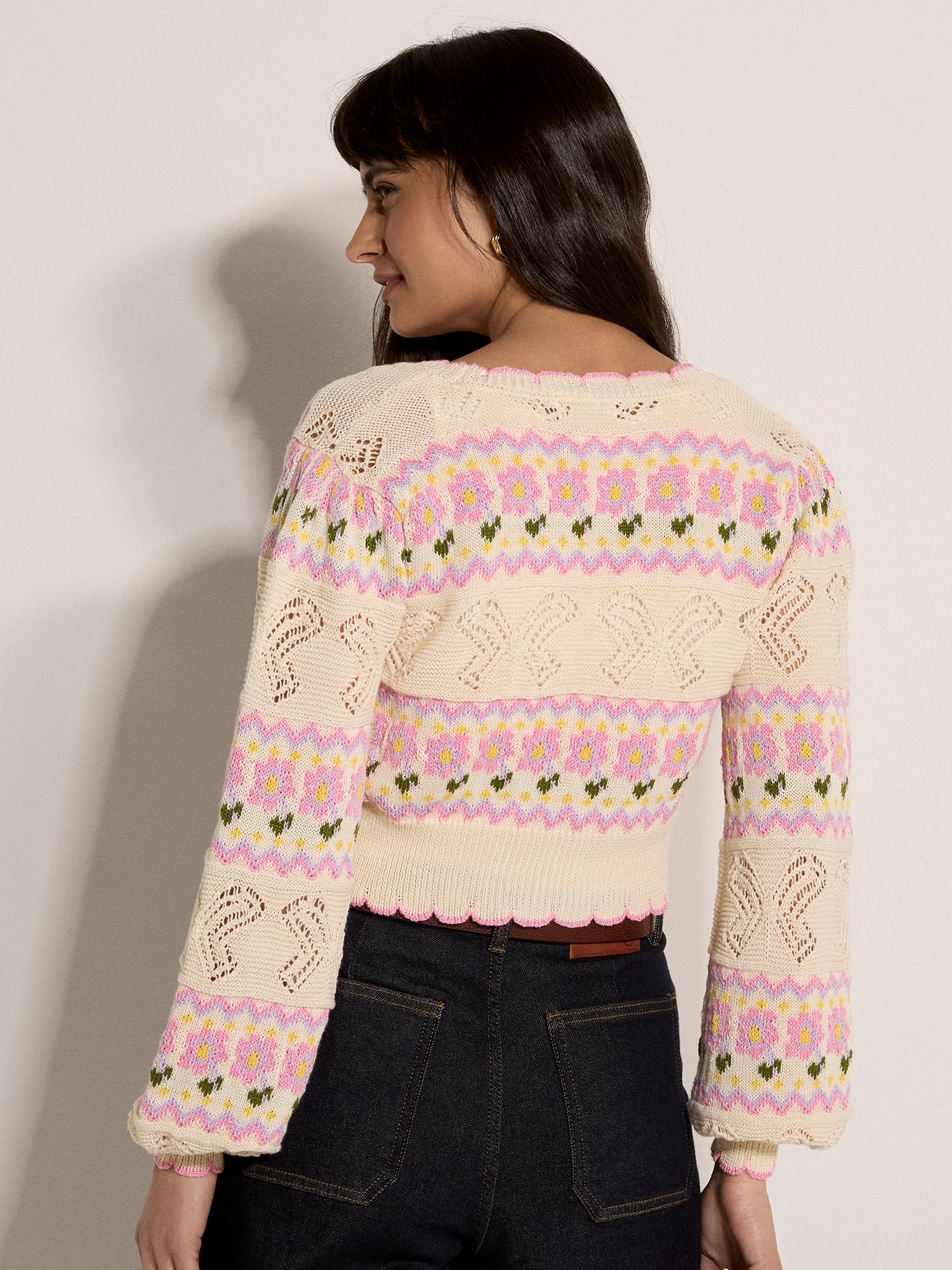 Apricot Strickcape »Strickjacke« mit Schmetterlings- und Blumenmuster