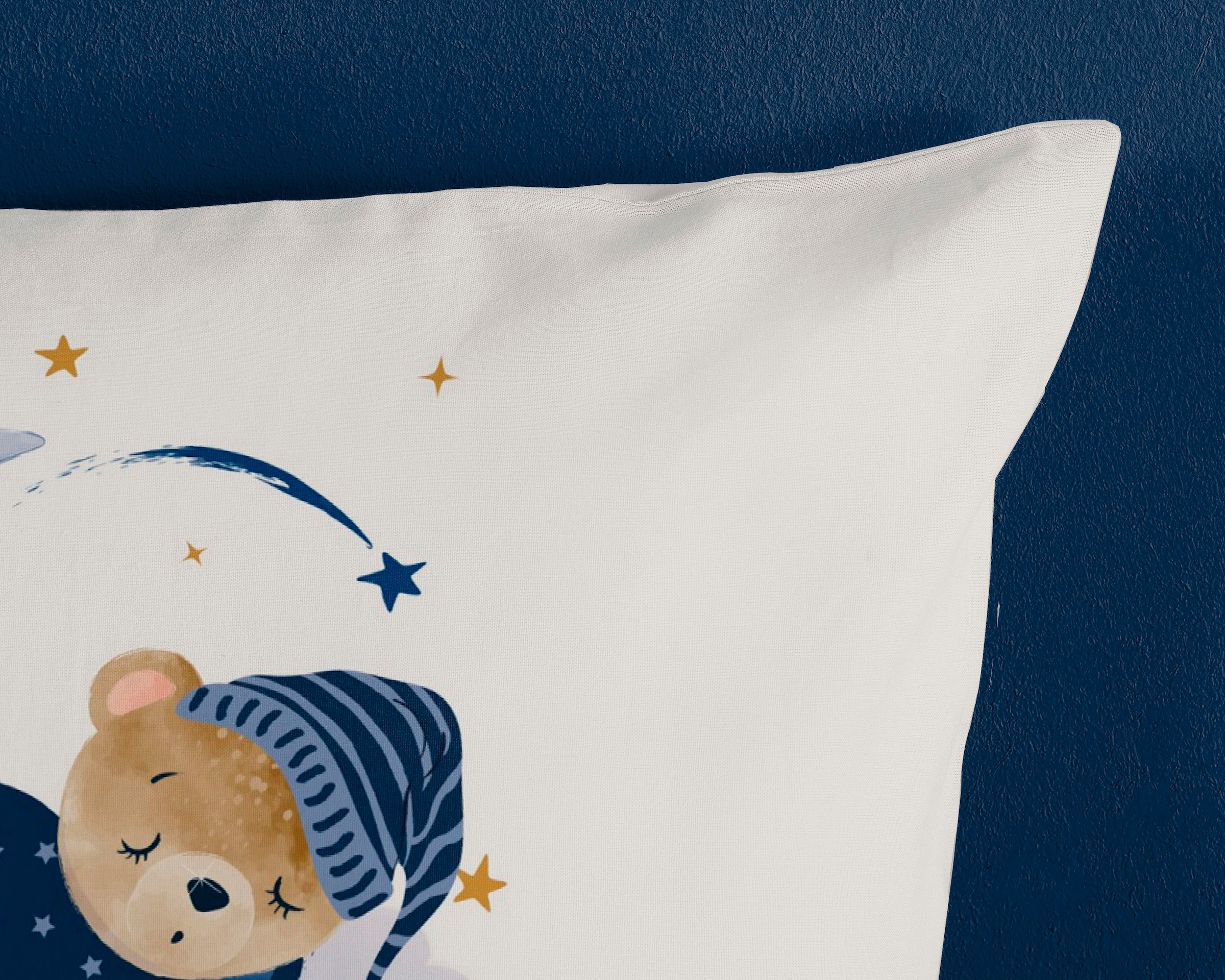 good morning Kinderbettwäsche »Sleeping Bear«, 100% Baumwolle, 135x200, Reißverschluss, Wendeoptik, Kind, Bär, Natur