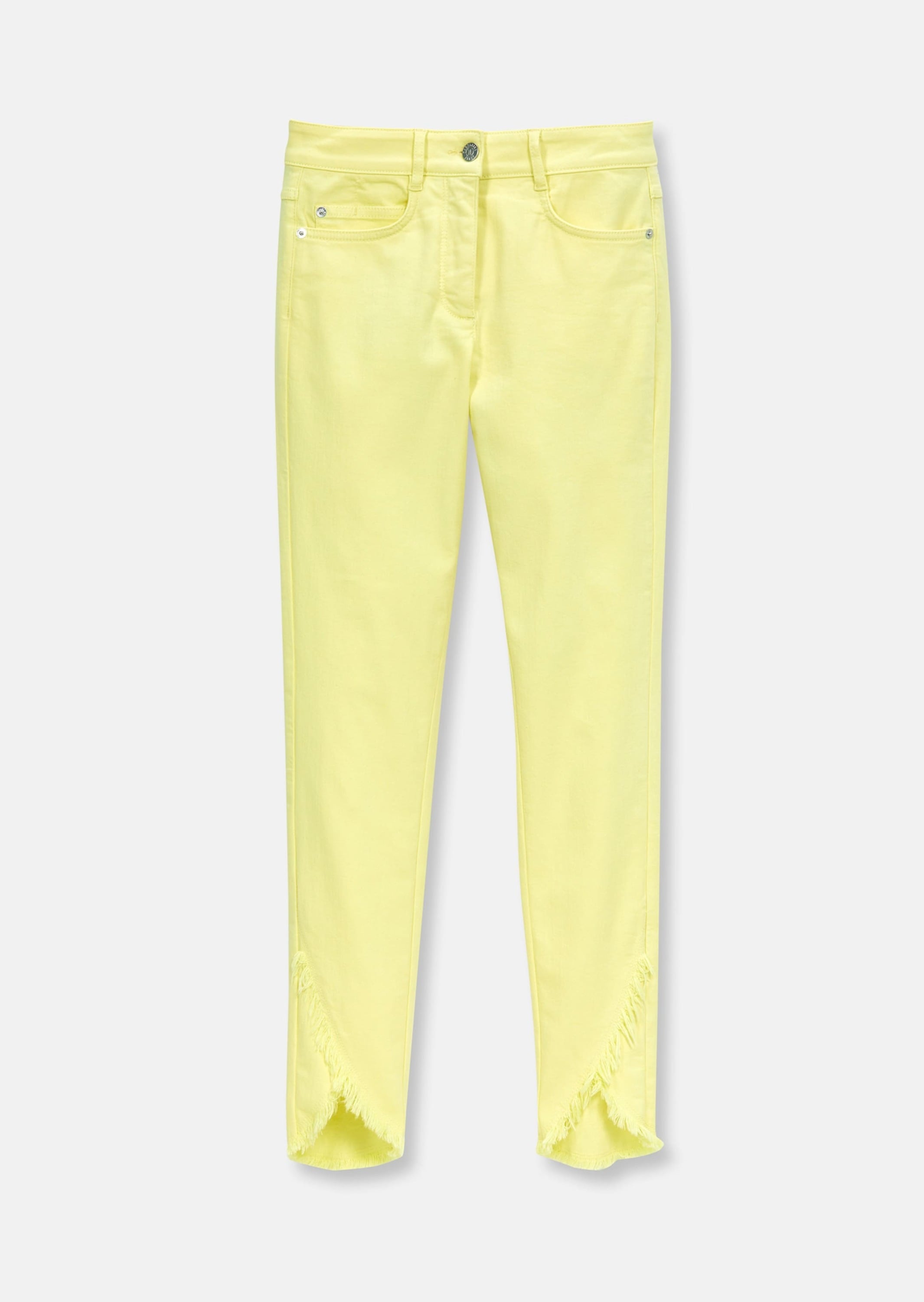 MADELEINE Regular-fit-Jeans »Jeans Verkürzte 5-Pocket-Hose mit Fransen«