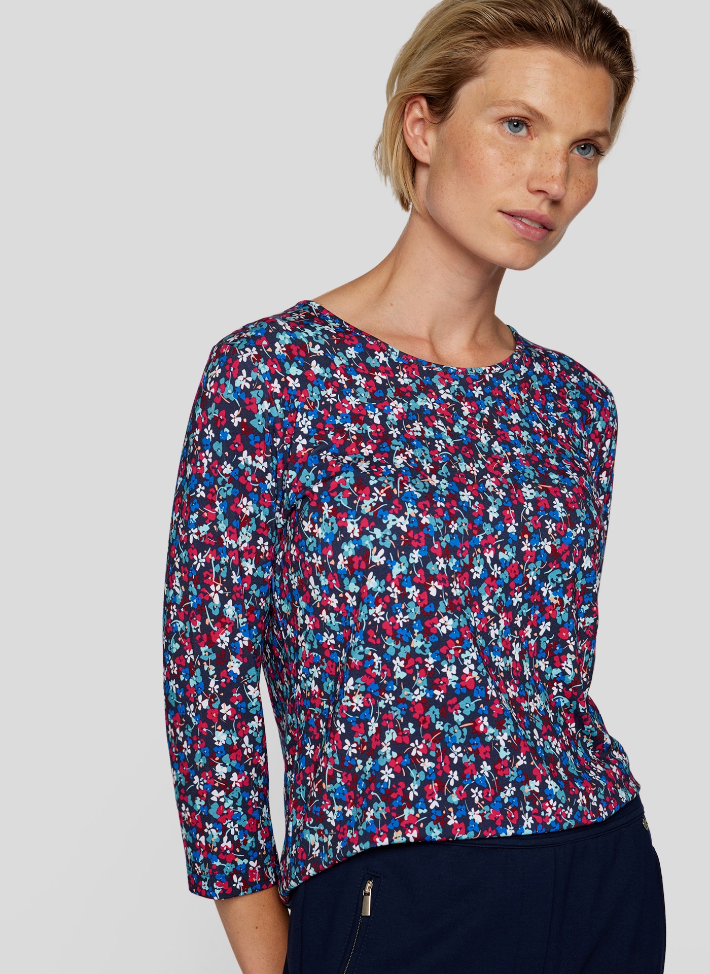 Rabe 3/4-Arm-Shirt, mit Blumenmuster