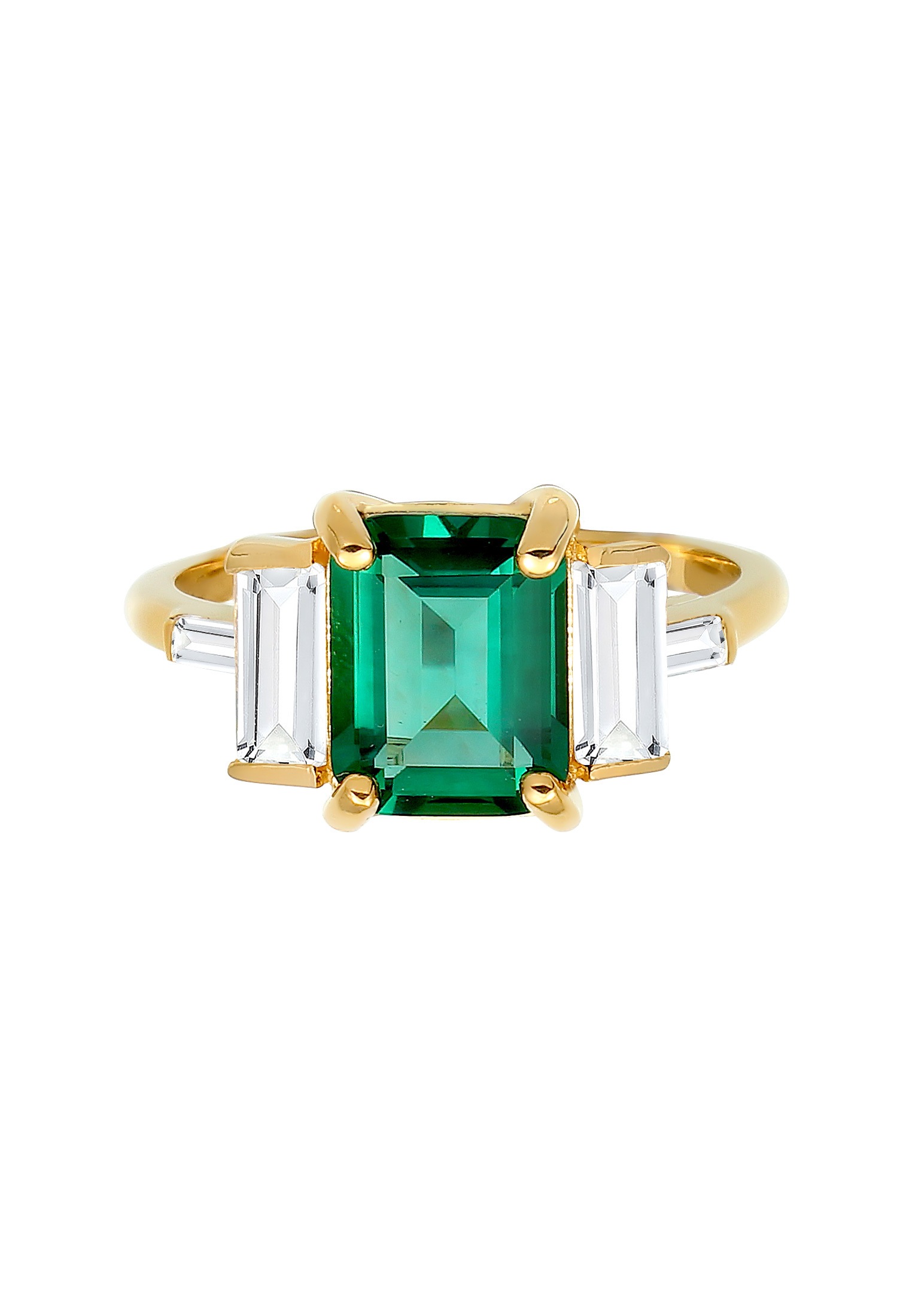 Elli Premium Silberring »Ring Topas Grün 925 Sterling Silber Gold-plated«