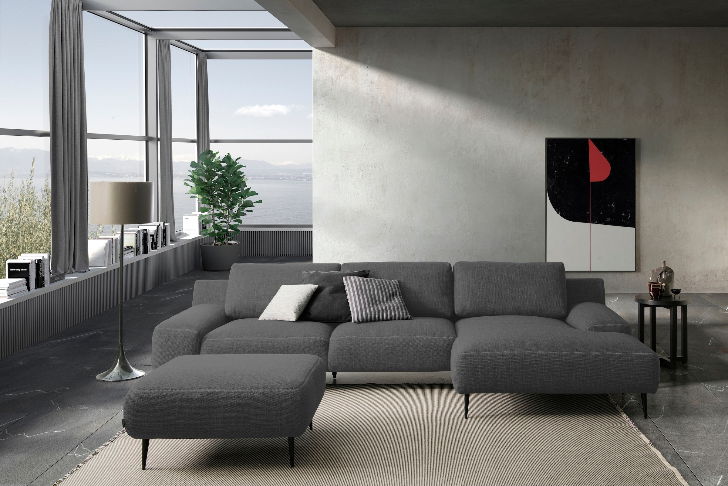 designwerk Hocker »Forma, zeitloser Desighocker mit aktuellem Fuß« in hochwertiger Verarbeitung & tollem Sitzkomfort