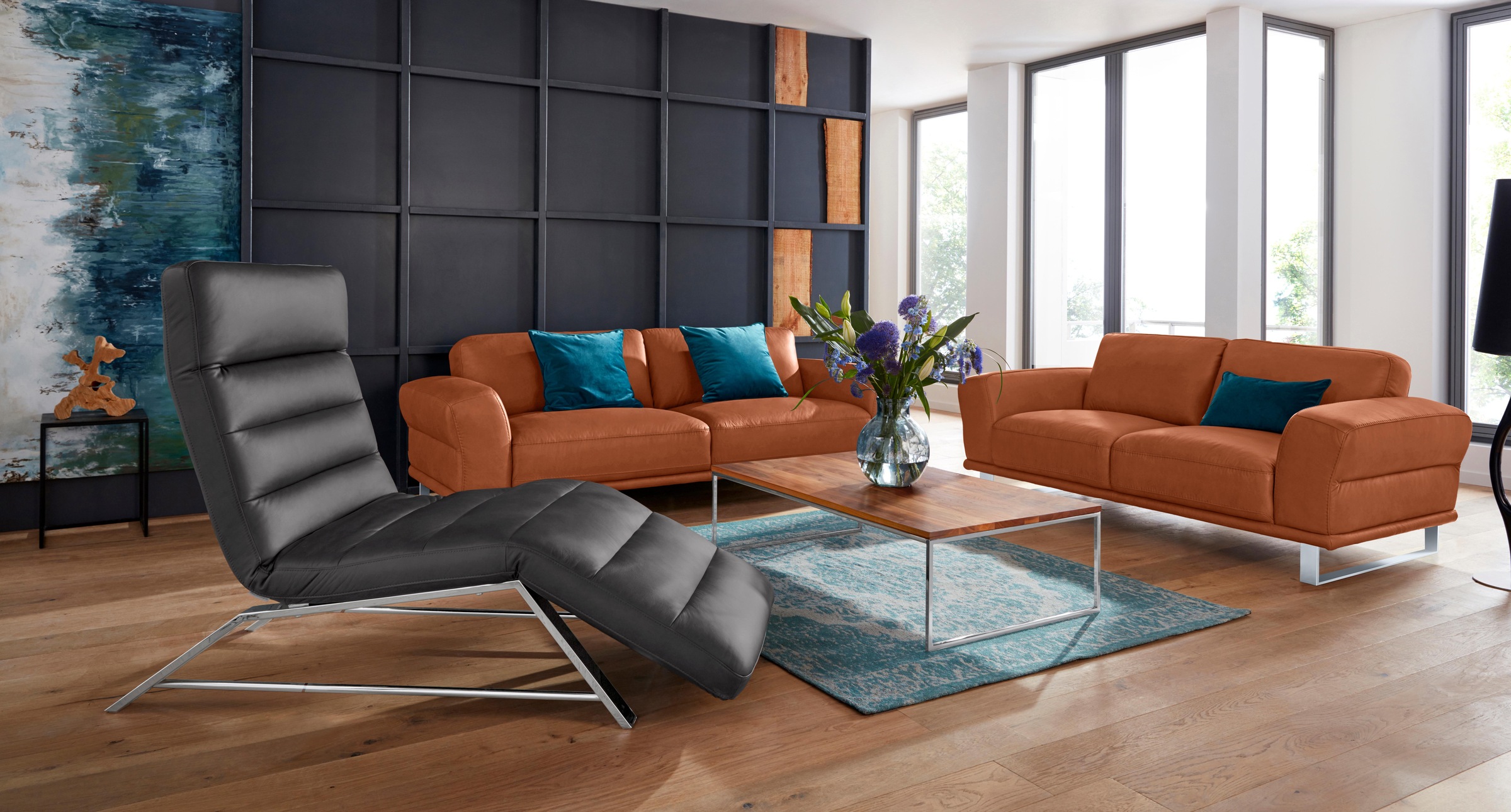 W.SCHILLIG 2-Sitzer »montanaa«, mit Metallkufen in Silber matt, Breite 192 cm