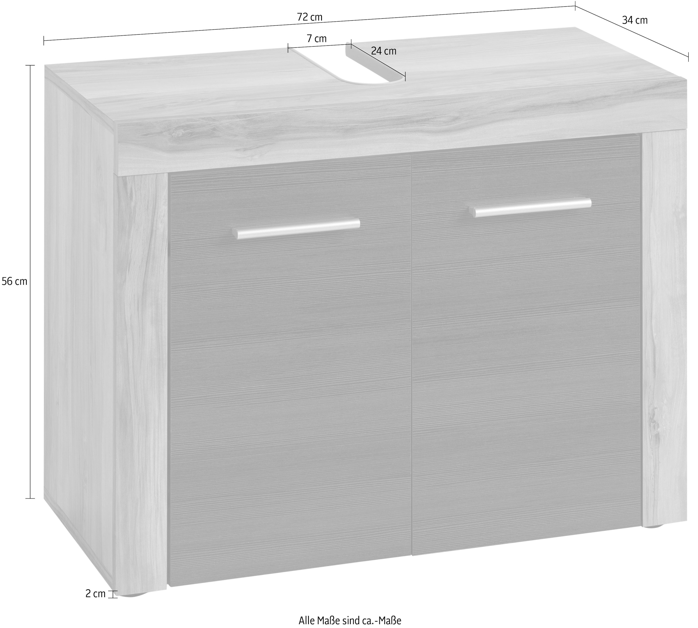 Höhe OTTO in Waschbeckenunterschrank bei Holztönen, bestellen Rahmenoptik »CANCUN«, mit 56 cm trendteam