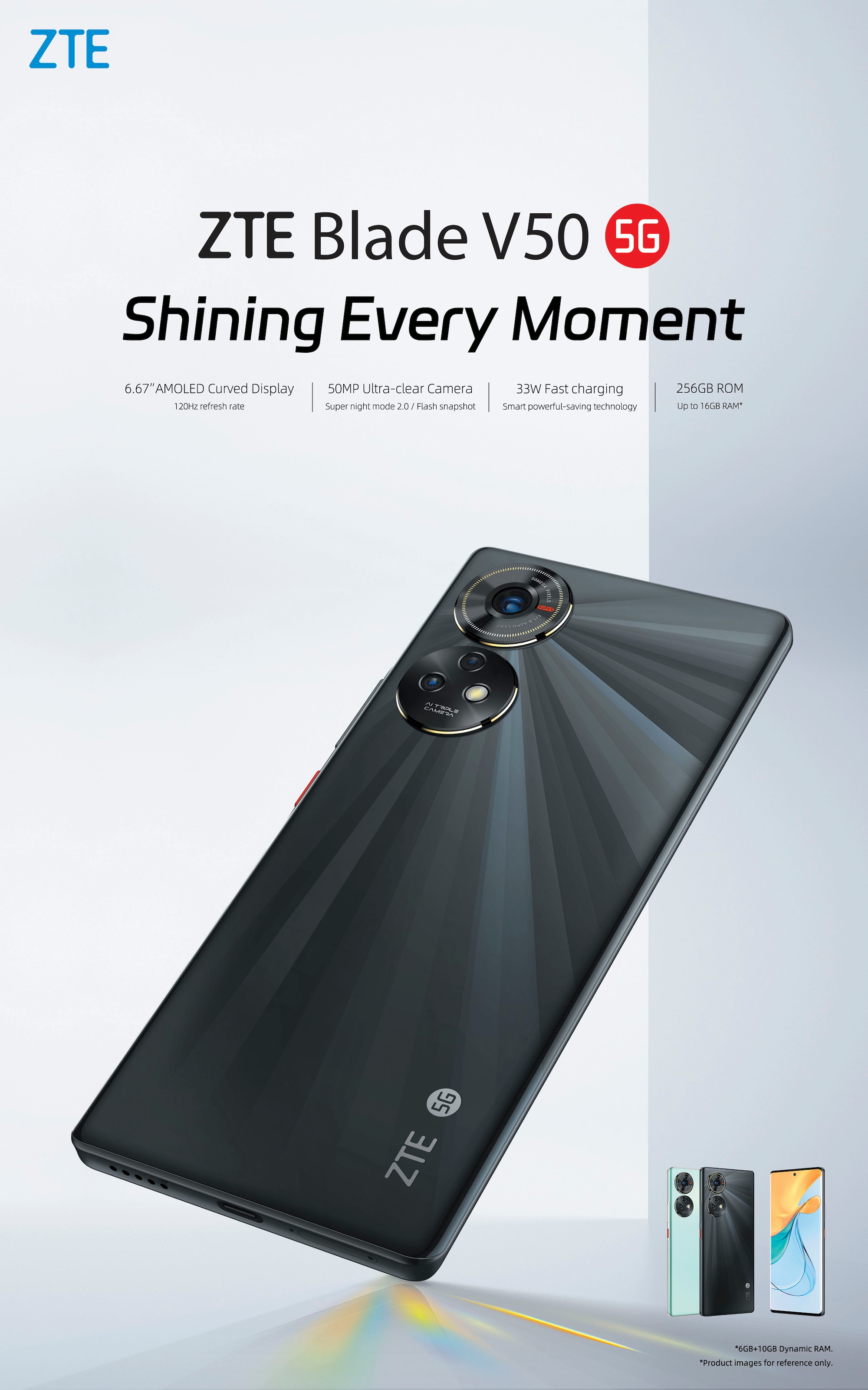ZTE Smartphone »Blade V50 5G«, schwarz, 16,94 cm/6,67 Zoll, 256 GB  Speicherplatz, 50 MP Kamera jetzt kaufen bei OTTO