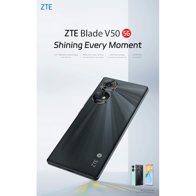 ZTE Smartphone »Blade V50 5G«, schwarz, 16,94 cm/6,67 Zoll, 256 GB  Speicherplatz, 50 MP Kamera jetzt kaufen bei OTTO