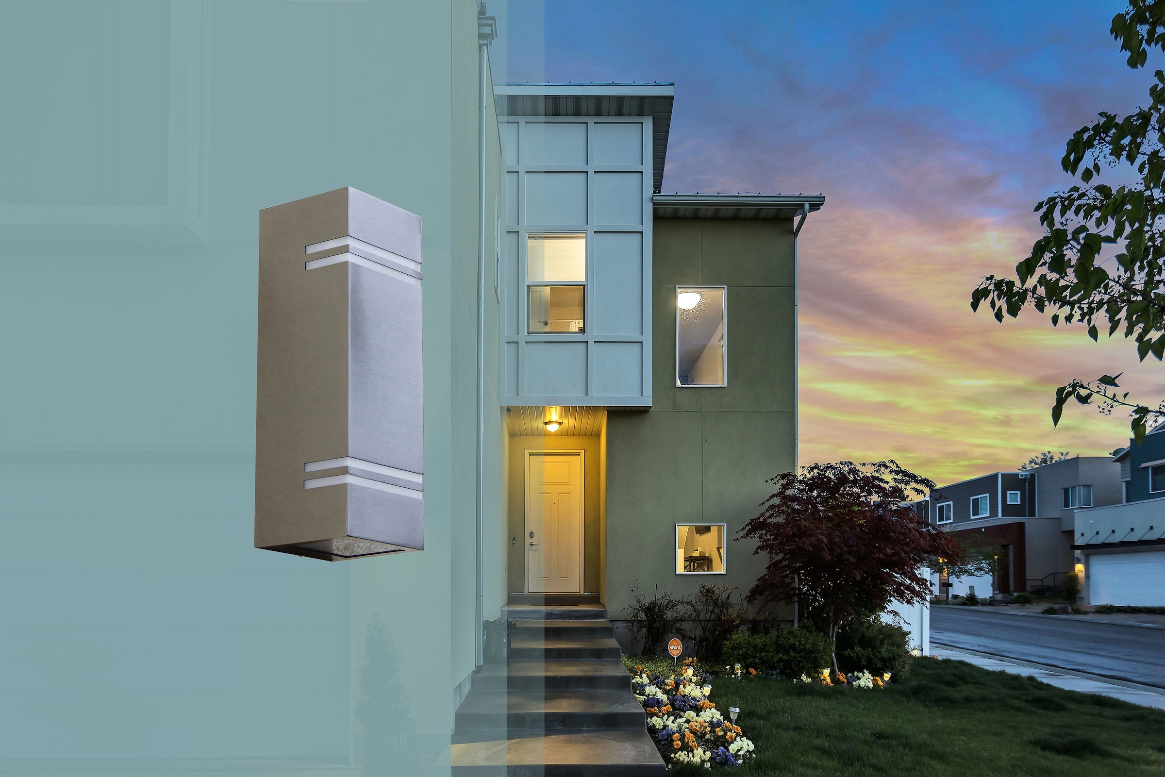 LUTEC LED Außen-Wandleuchte »STRIPES«, Leuchtmittel LED-Modul | LED fest integriert