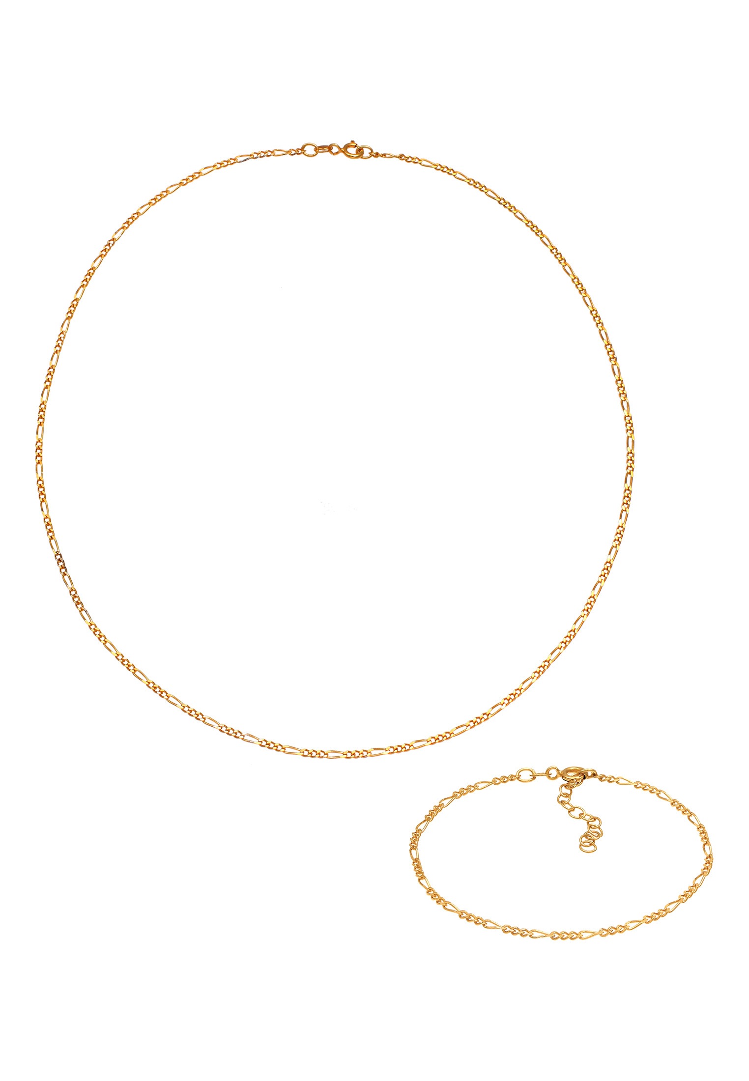 Elli Ohrring und Ketten Set »Schmuckset Figaro Halskette Armband Basic Allround 925 Silber«