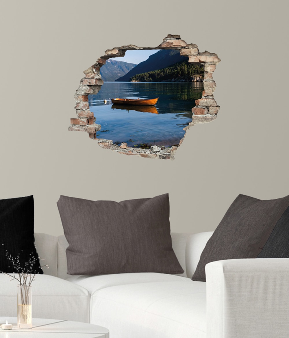 queence Wandtattoo »See« Wandsticker, Wandbild, selbstklebend, 3D, Wanddurchbruch