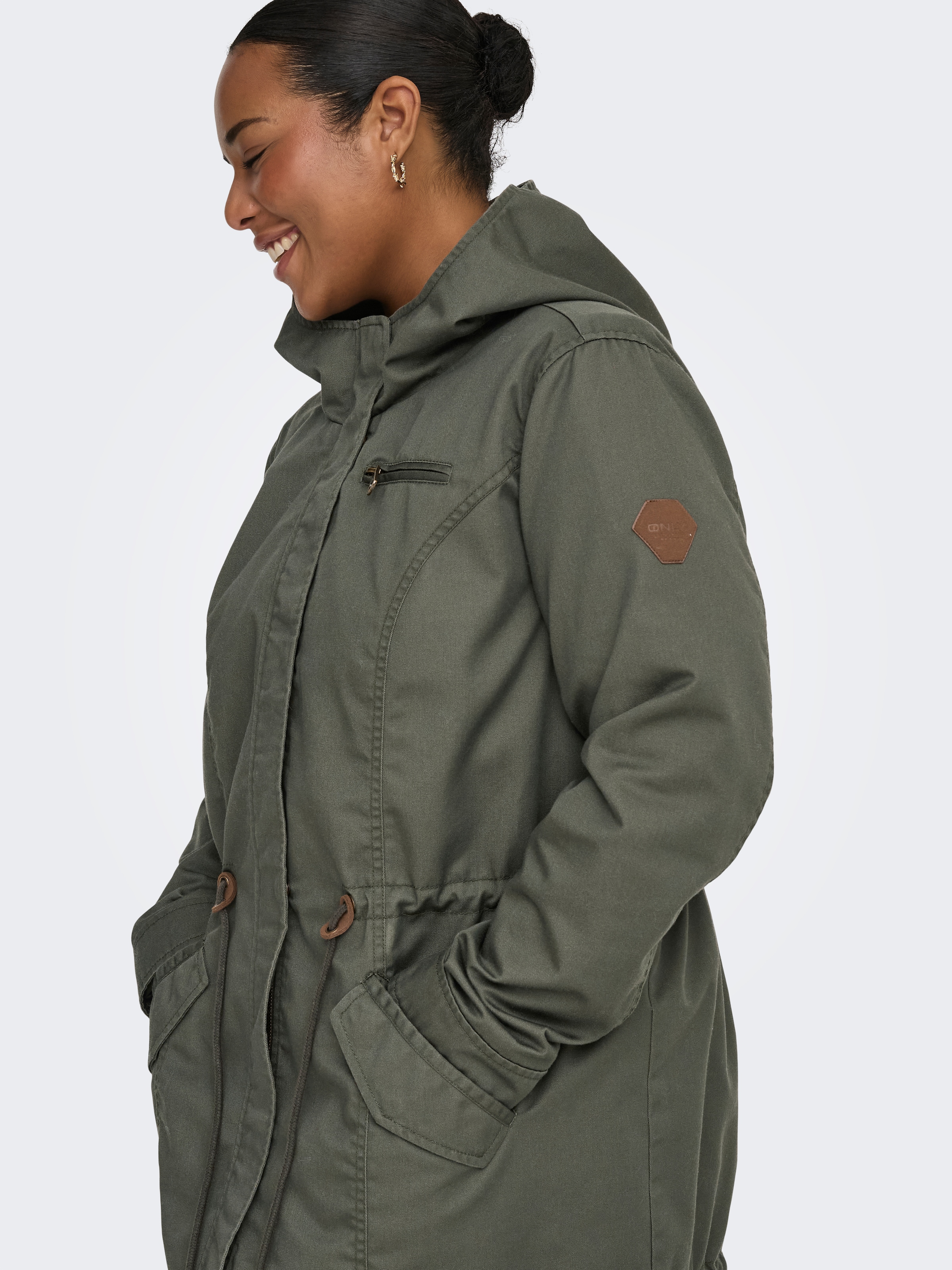 ONLY CARMAKOMA Parka »CARLORCA SPRING CANVAS PARKA OTW NOOS« mit Kapuze