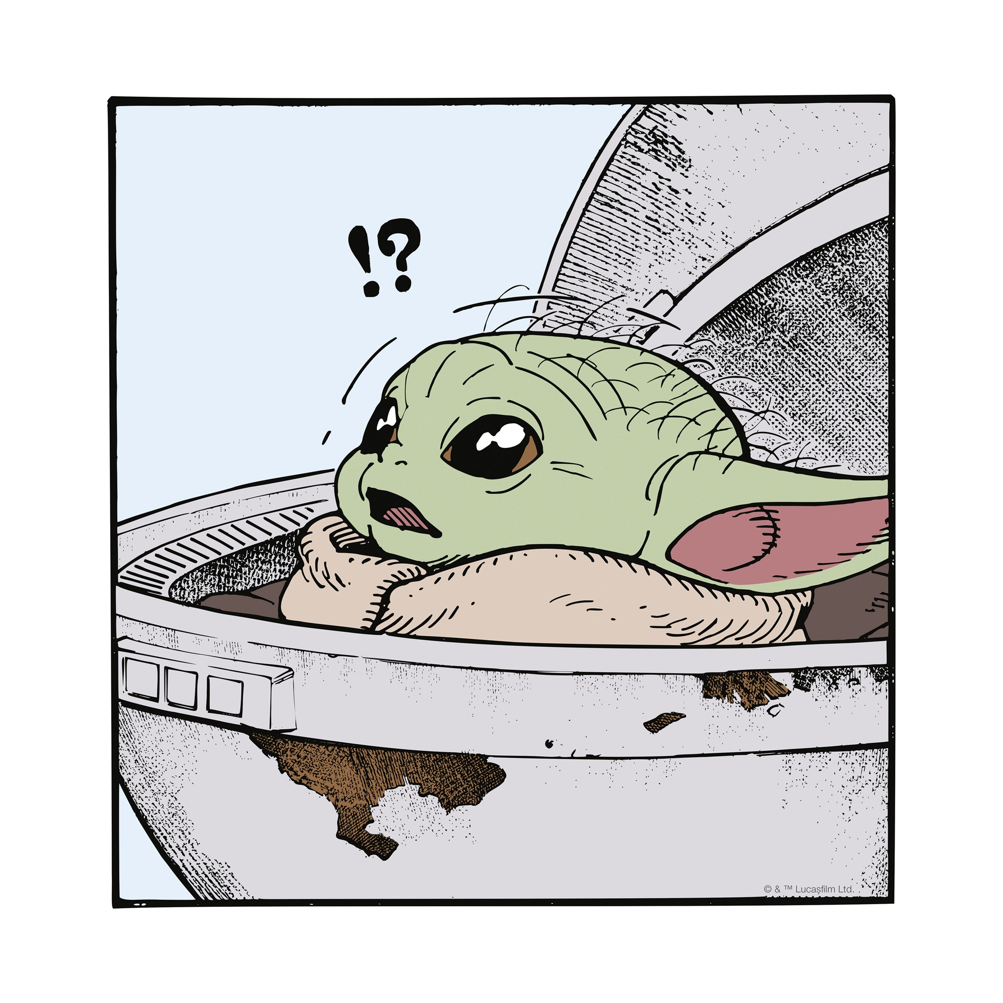 Komar Leinwandbild »Star Wars The Mandalorian Grogu Shocked«, Disney, (1 St.), 40 x 40 cm (Breite x Höhe) - Kinderzimmer, Dekoration