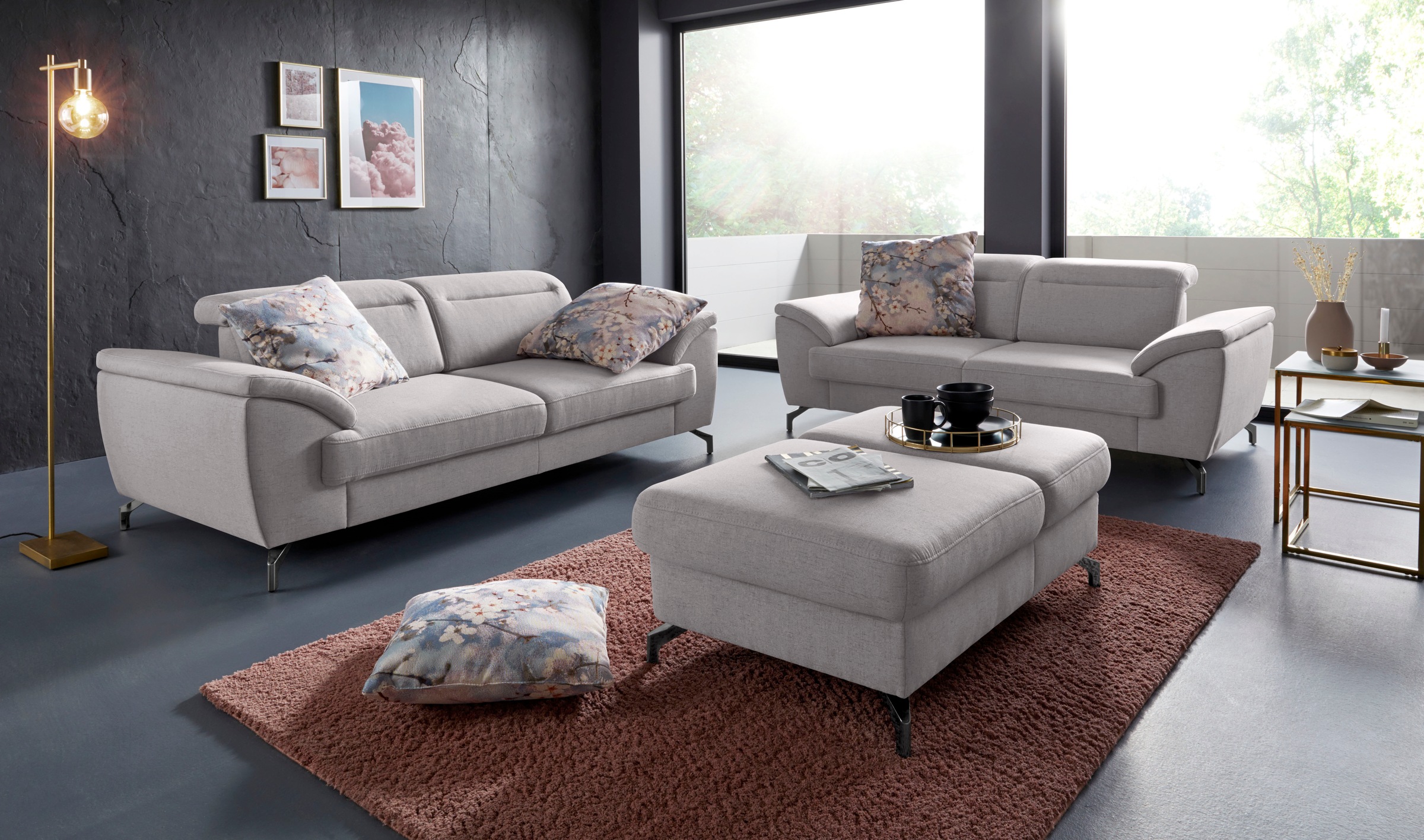 sit&more Hocker »Percy«, Fußhöhe 12 cm, mit Klappfunktion, wahlweise in 2 Fußfarben