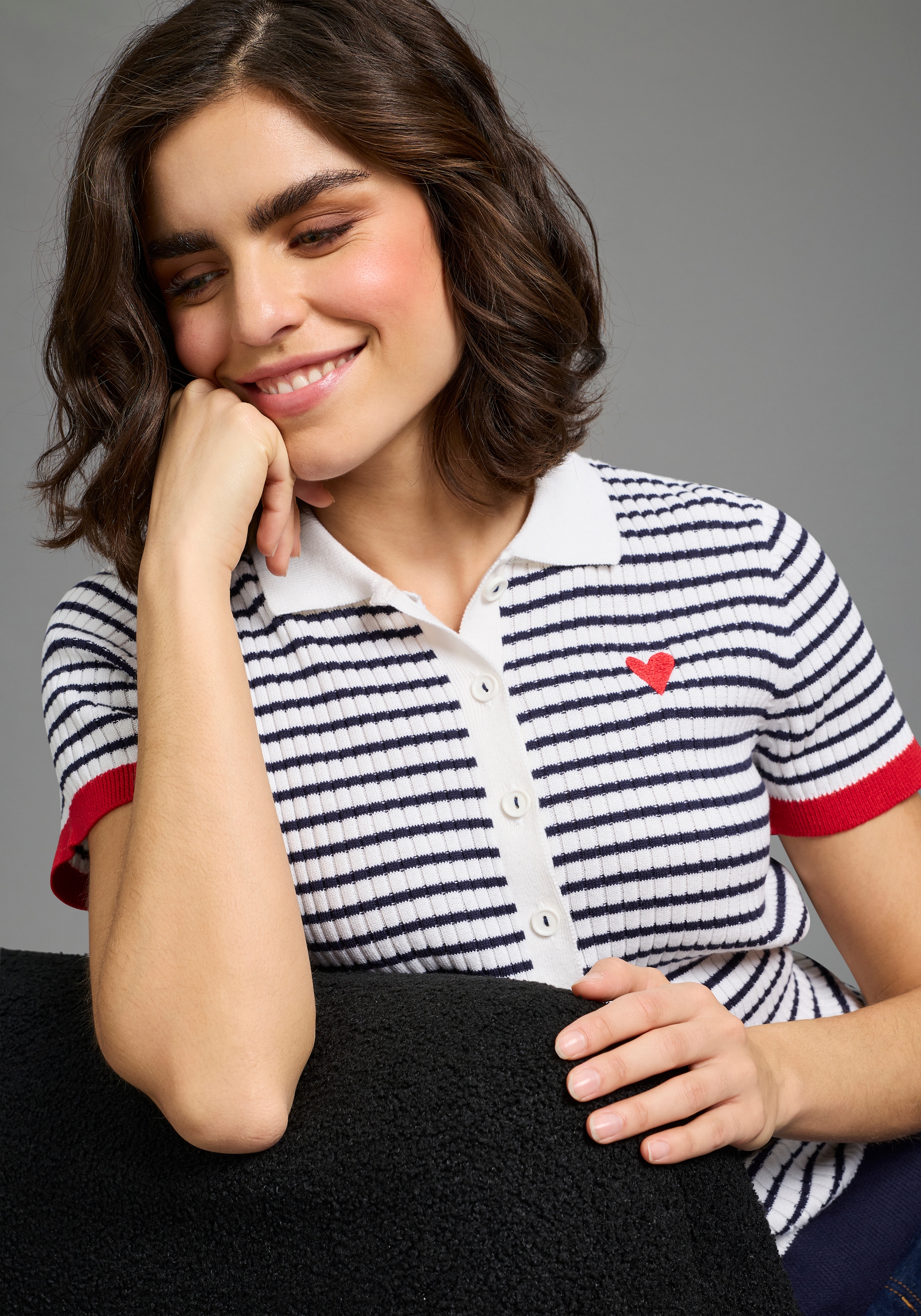 KangaROOS Polokragenpullover aus Baumwoll-Mix, Polokragen, schmale Basic-Passform