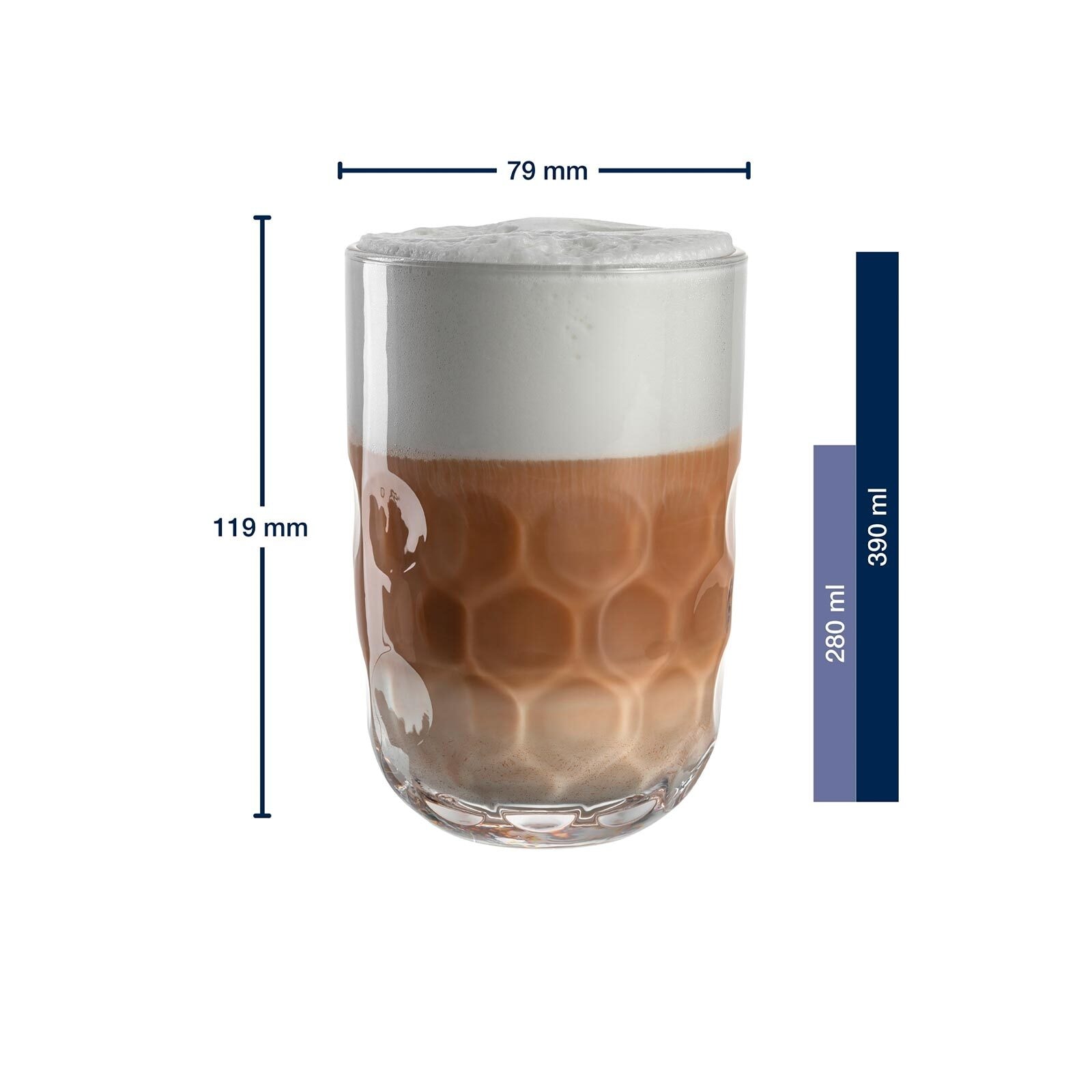 LEONARDO Latte-Macchiato-Glas »Latte Macchiato Gläser (1) Gocce 390 ml 2er Set transparent«