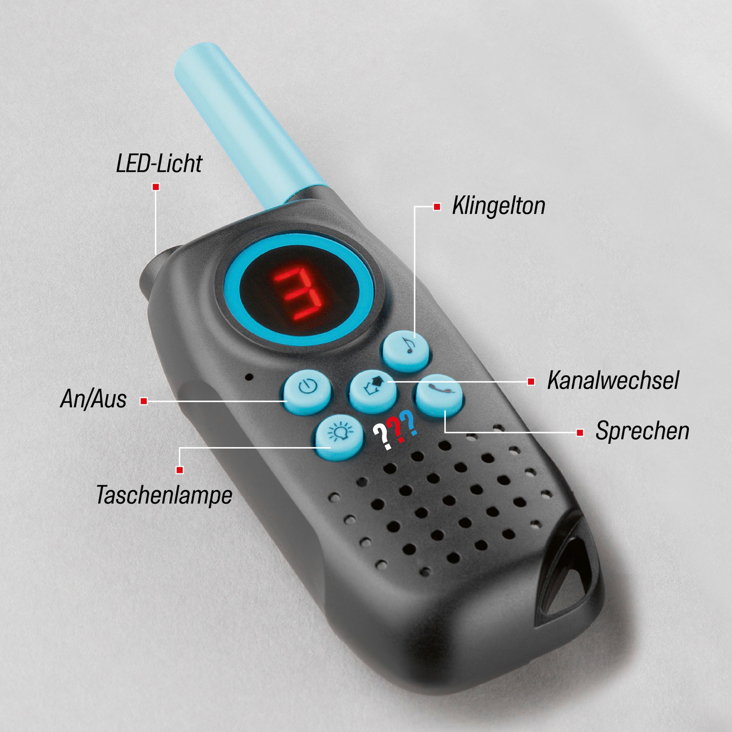 Kosmos Walkie Talkie »Die drei ???«, (2 St.), mit Taschenlampen-Funktion